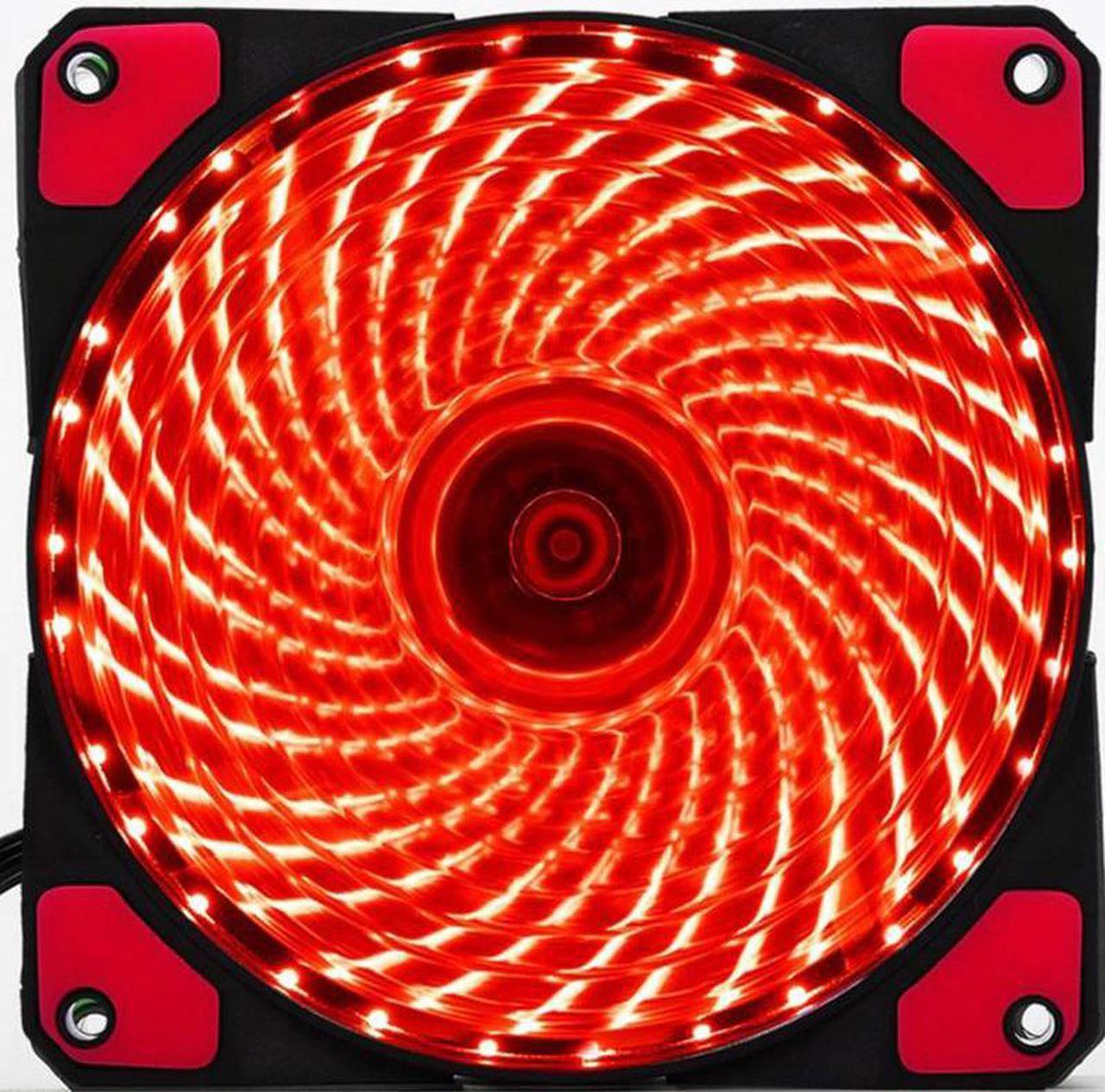 15 LEDs 12V with Rubber Quiet Molex Connector 3 / 4Pin Plug Fans Cooler 120mm 15 LED Ultra Silent Computer PC Case Cooling Fan