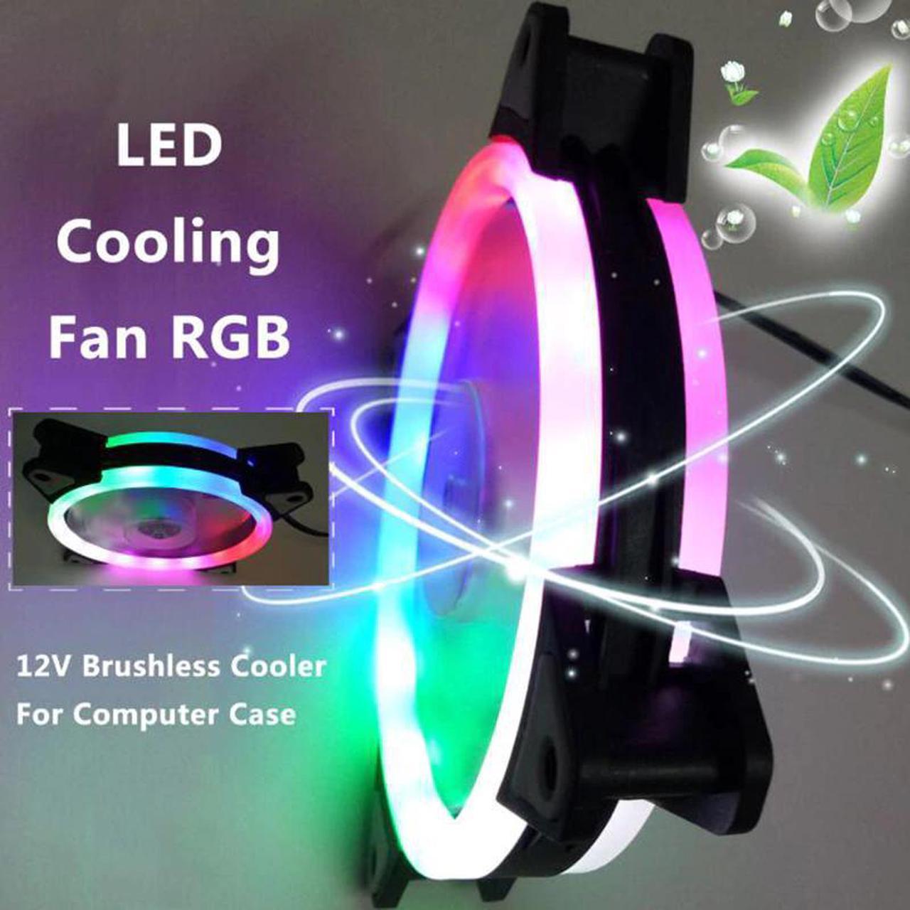 CPU 120mm LED Cooling Fan 12V 4Pin to 3Pin RGB Ultra Quiet Computer Cooler ND998