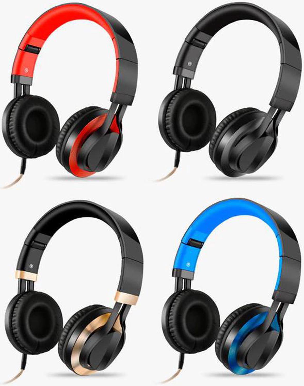 3.5mm Wired Headphone Foldable Portable Adjustable Headset Bass HiFi Sound Music Stereo Earphone for   IPhone PC