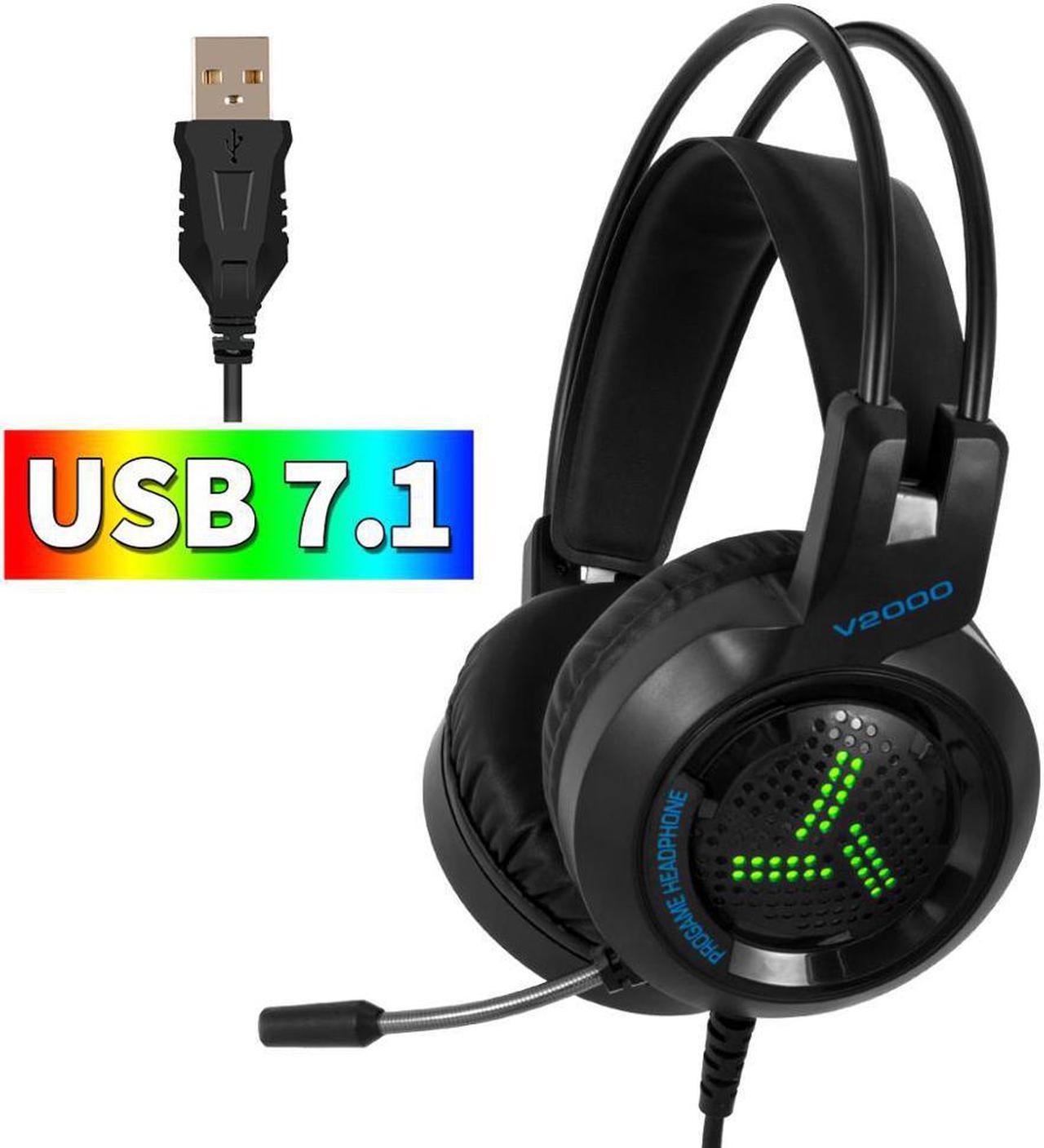 7.1 Surround Sound Gaming Headset With Microphone LED  Game Headphones Bass Stereo for Xboxs One PS4 Computer PUBG Gamer