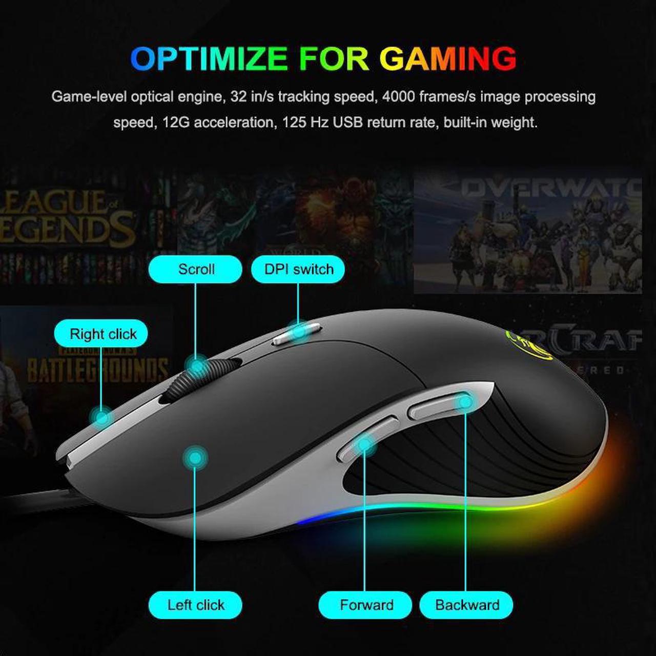 i X6 High Configuration USB Wired Gaming Mouse Computer Gamer 6400 DPI Optical  for Laptop PC Game Mouse upgrade