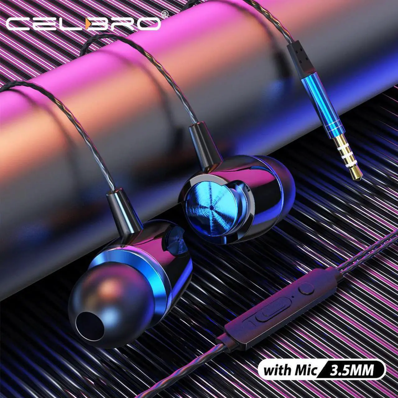 Main image of 3.5mm Wired Earphones In Ear Sport Music Gaming Headset High Bass Sound Stereo Headphone Earbuds with Mic Headphones