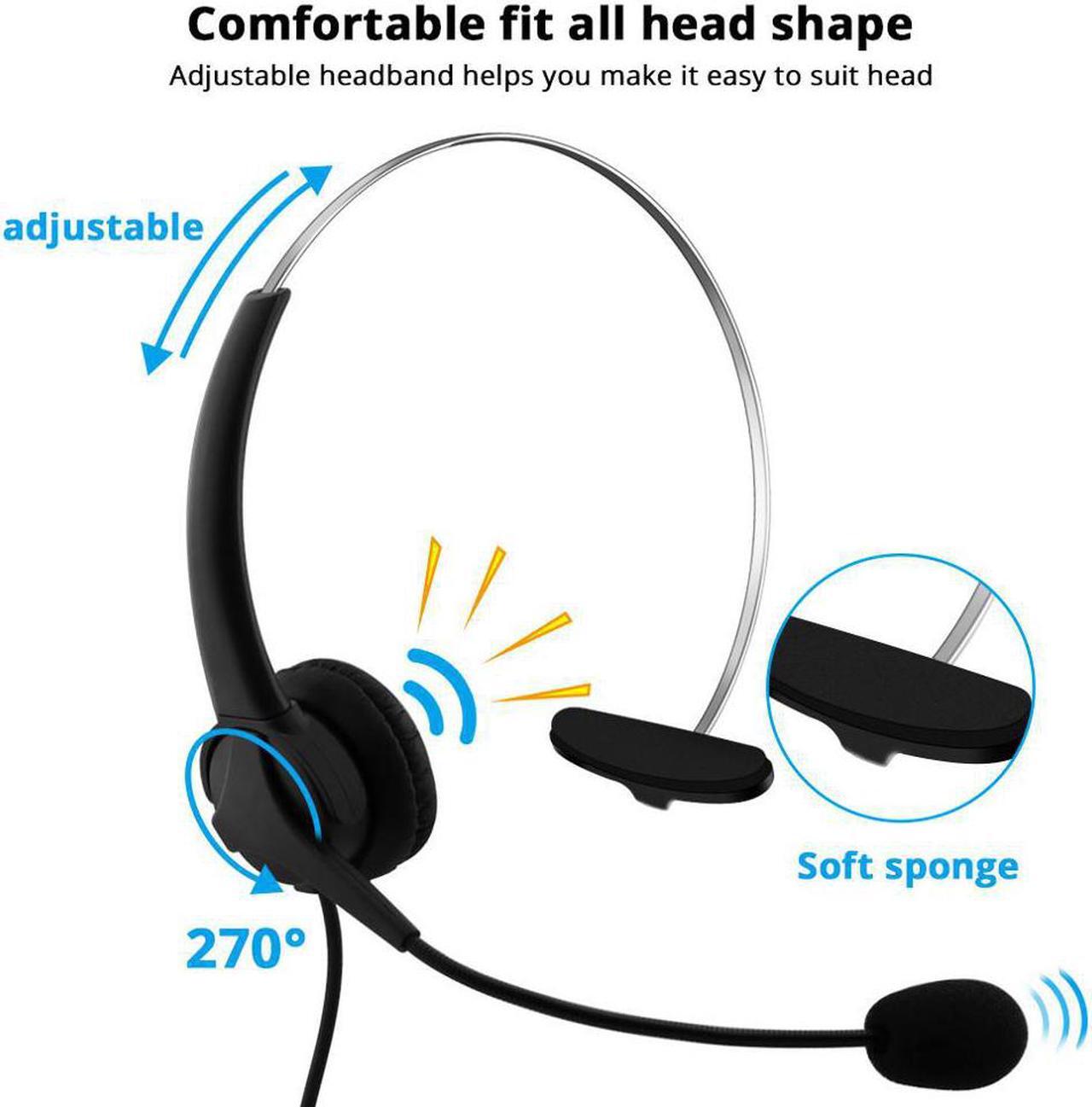 Alt view image 3 of 5 - USB Headset with Microphone Adjustable Earphone Noise Canceling Headphone Call Center Headset for PC Laptop Headphone