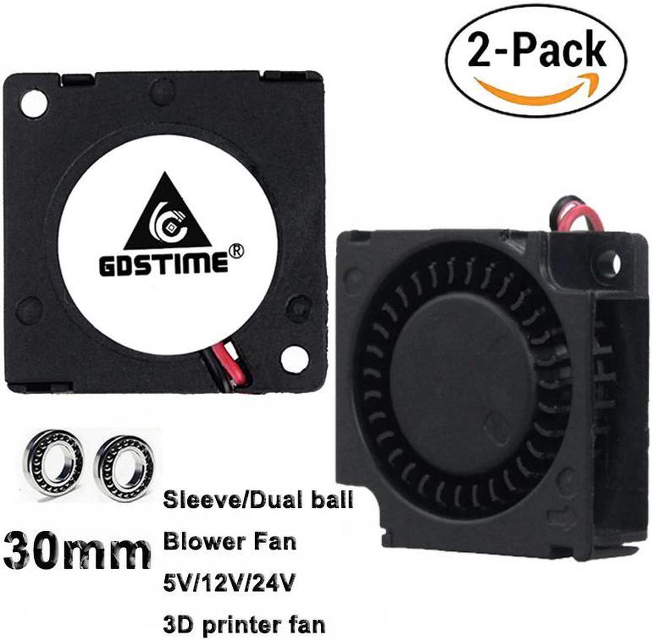 2pcs DC 5V 12V 24V Fans Cooling 3D Printer Cooler 30mm x 10mm Blower Fan Dual ball 3010 3cm 30x30x10mm Cooling Small Fan