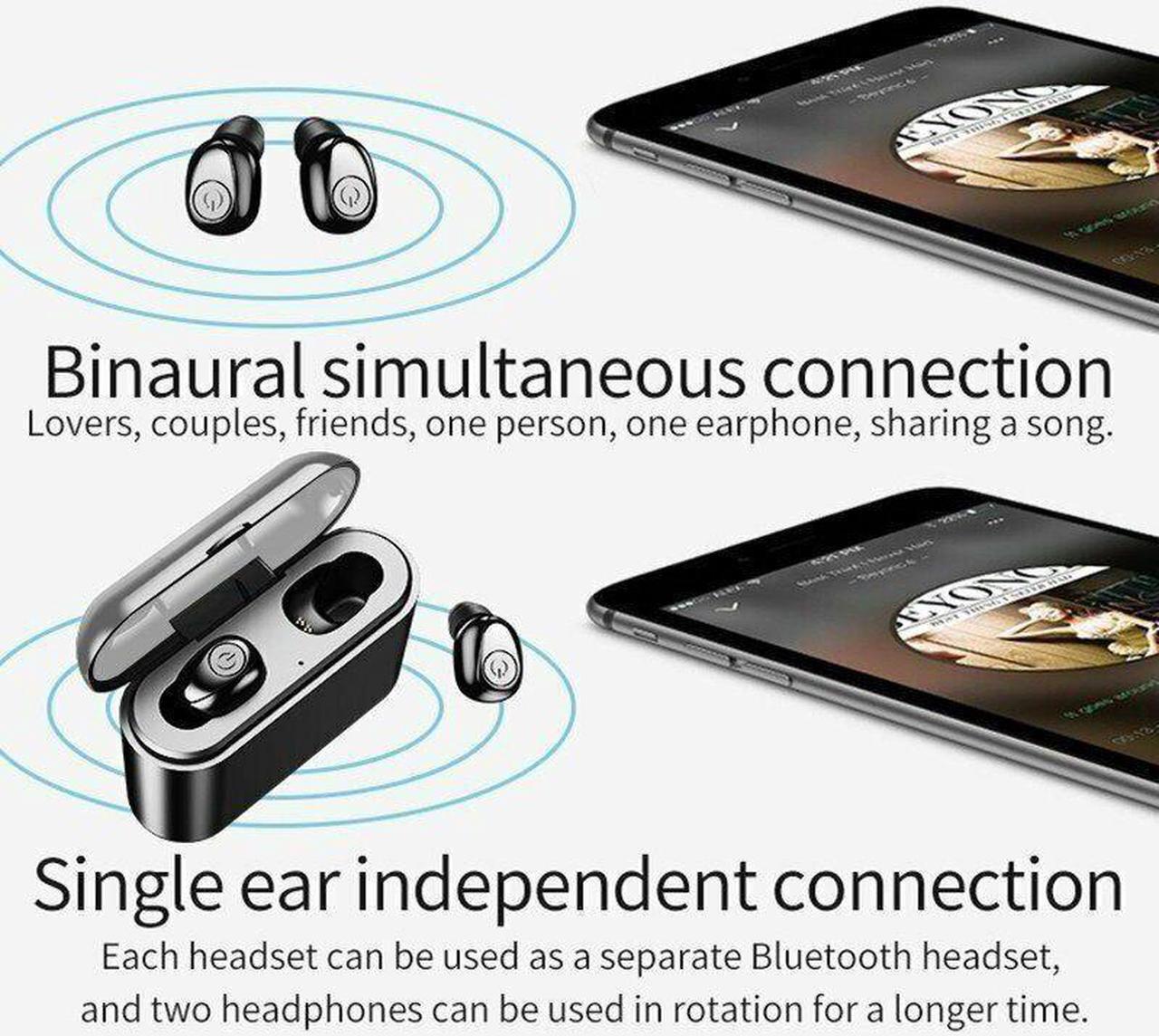 Alt view image 4 of 5 - Noise Cancelling Gaming Bluetooth 5.0 Earphone 5D Surround Sound Wireless Headphones terproof Headset 3000mah Power Bank
