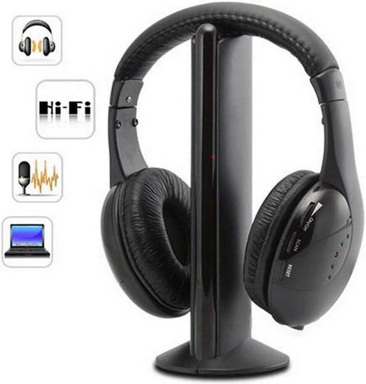 Main image of #H30 5 in 1 FM radio Headset Portable Wireless Headphones Cordless RF Headsets Earphones For TV DVD PC