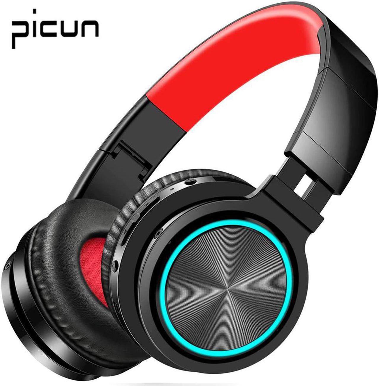 B12 Wireless Headphones Bluetooth 5.0 Headphone with 7 Color Led Light 36H Play time Supoort TF card Headset for phone Pc