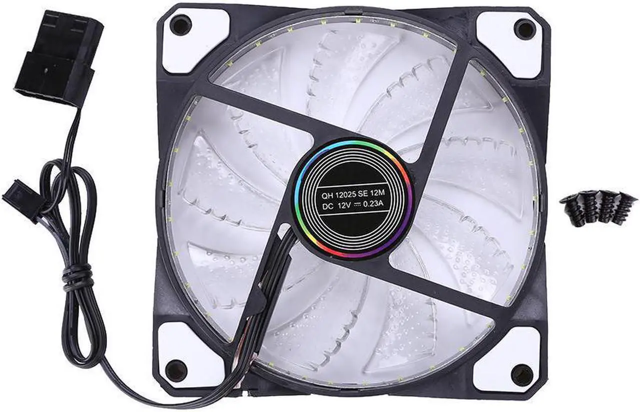 Alt view image 5 of 5 - Computer 33 LED Lights 120mm Silent Fan 12V Luminous 3Pin 4Pin Plug Computer Case Heatsink Cooler Cooling Fan