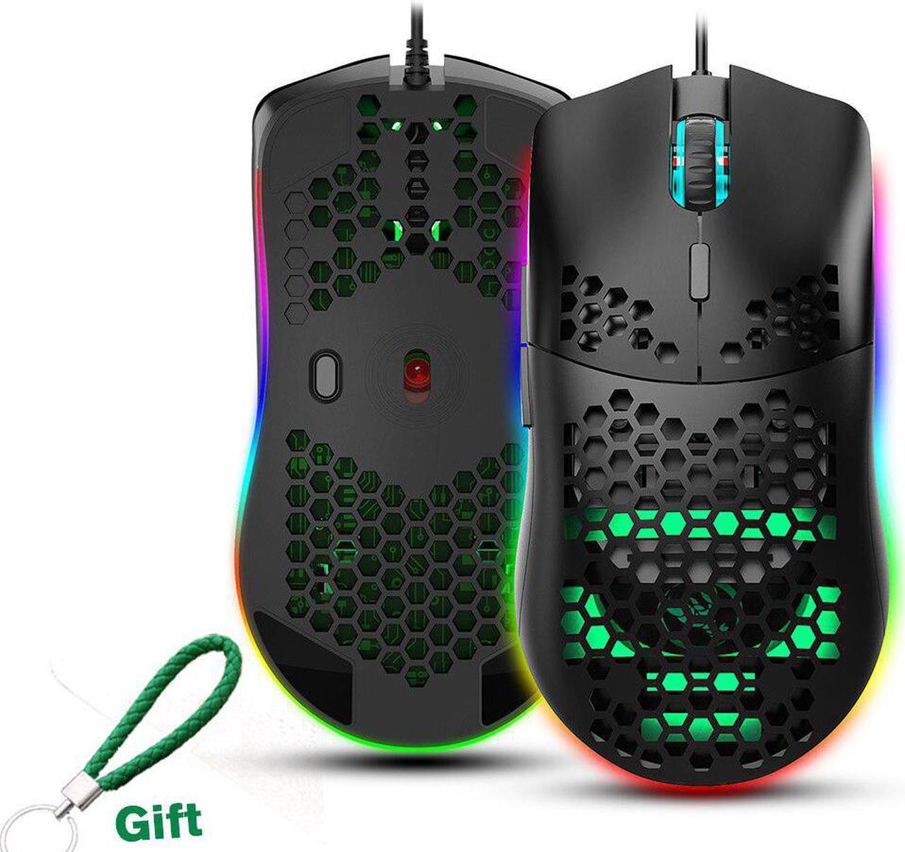 Mouse 6400 DPI RGB Backlight Programmable Buttons Optical Mouse Hollow-out Wired Mice For Computer Gamer Office