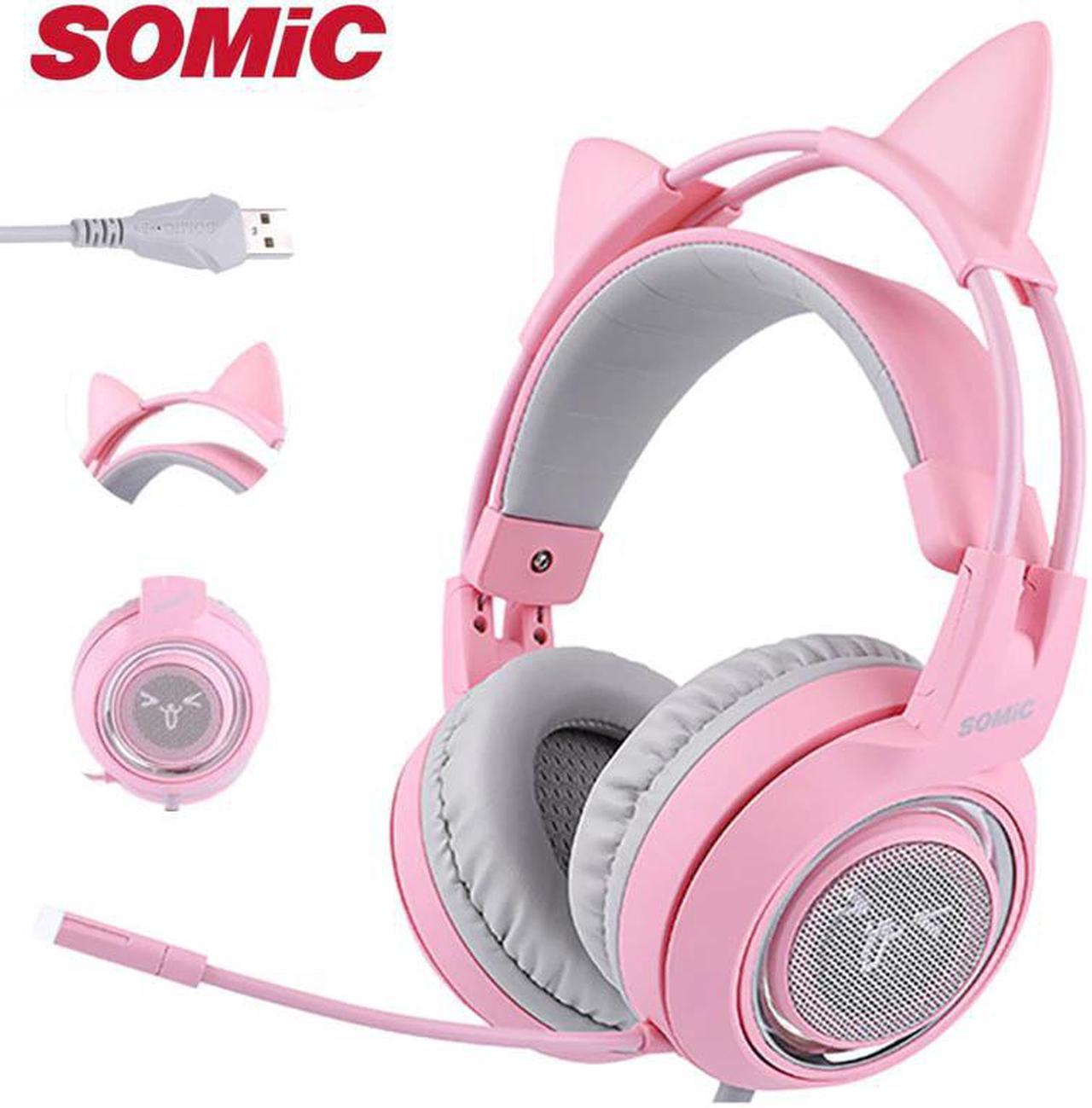 Gaming Headphone 7.1 Sound USB Vibration Headset Earphones with Mic Microphone For Computer Gamer Cat Brand  G951