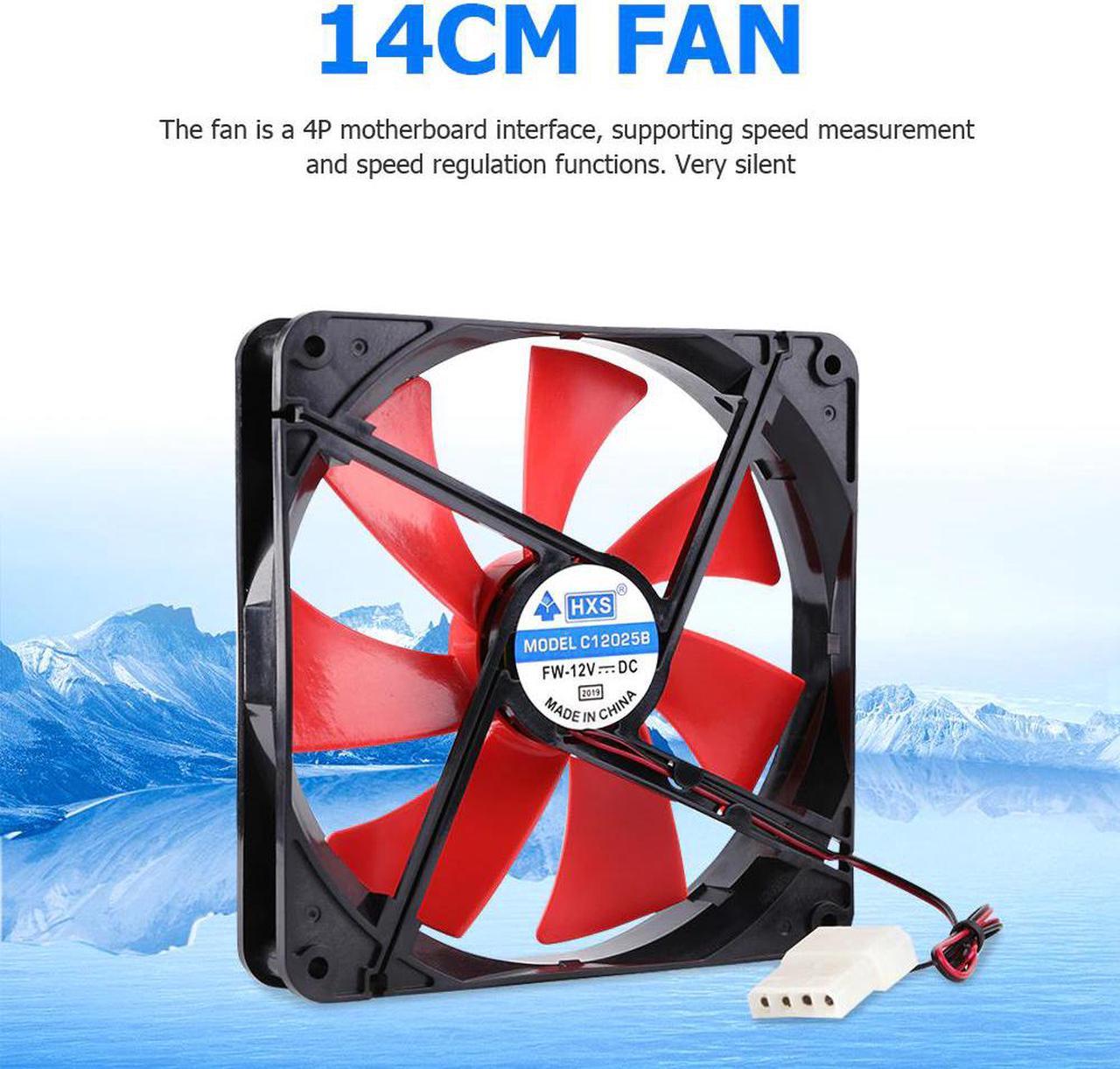 140mm 4 Pin Speed Adjustable Silent PC Case Cooling Fan CPU Cooler Fan 12V Computer Case Fan CPU Cooler Fan