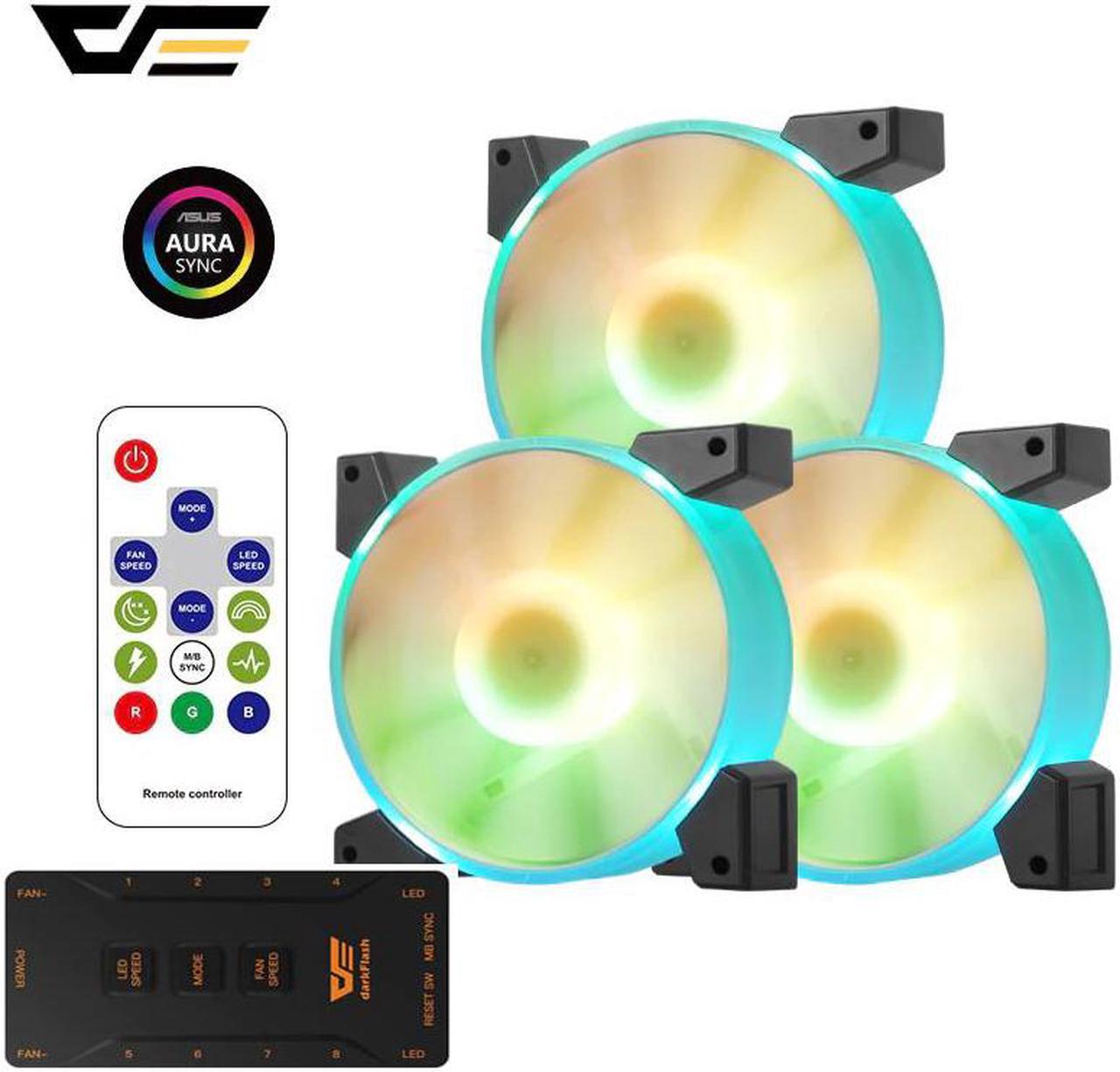 C7 RGB Fan 120mm Aura Sync RGB LED Remote Adjust PC Computer Case Fans 5v 3pin Computer CPU Cooler Cooling Case Fan