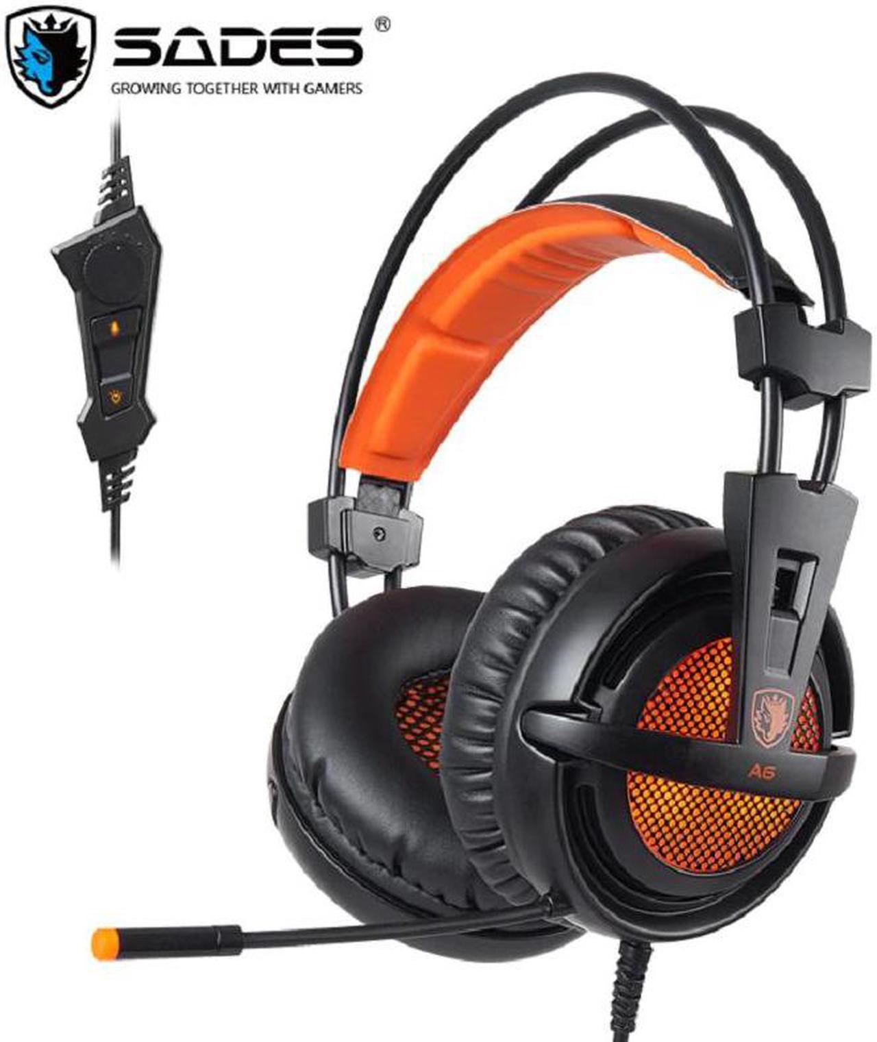 A6 USB Gaming Headset Professional Over-Ear Headphones 7.1 Surround Sound Wired Mic Computer Game Headset