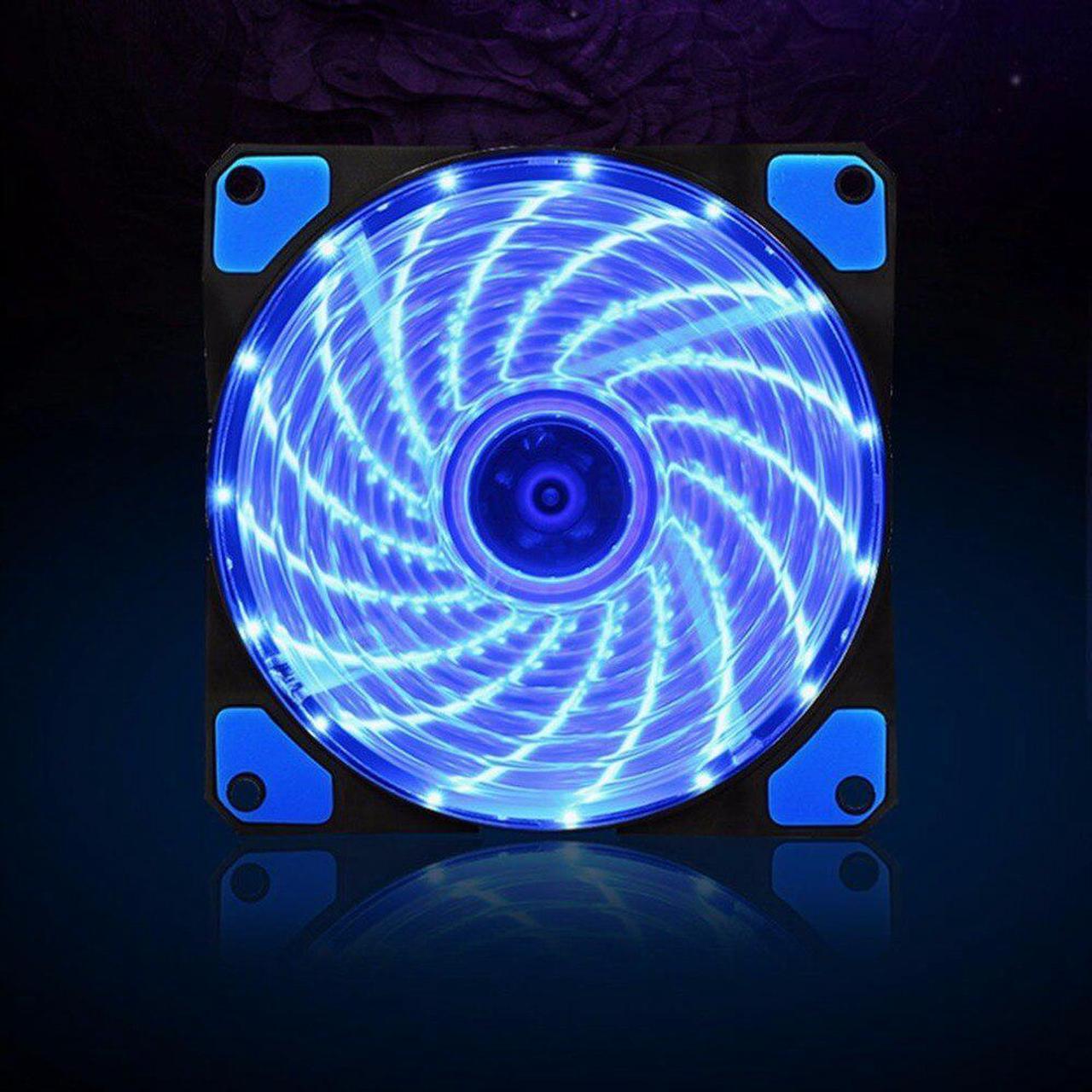 120mm 15 LED Ultra Silent Computer PC Case Fan 15 LEDs 12V With Rubber Quiet Molex Connector Easy Installed Fan