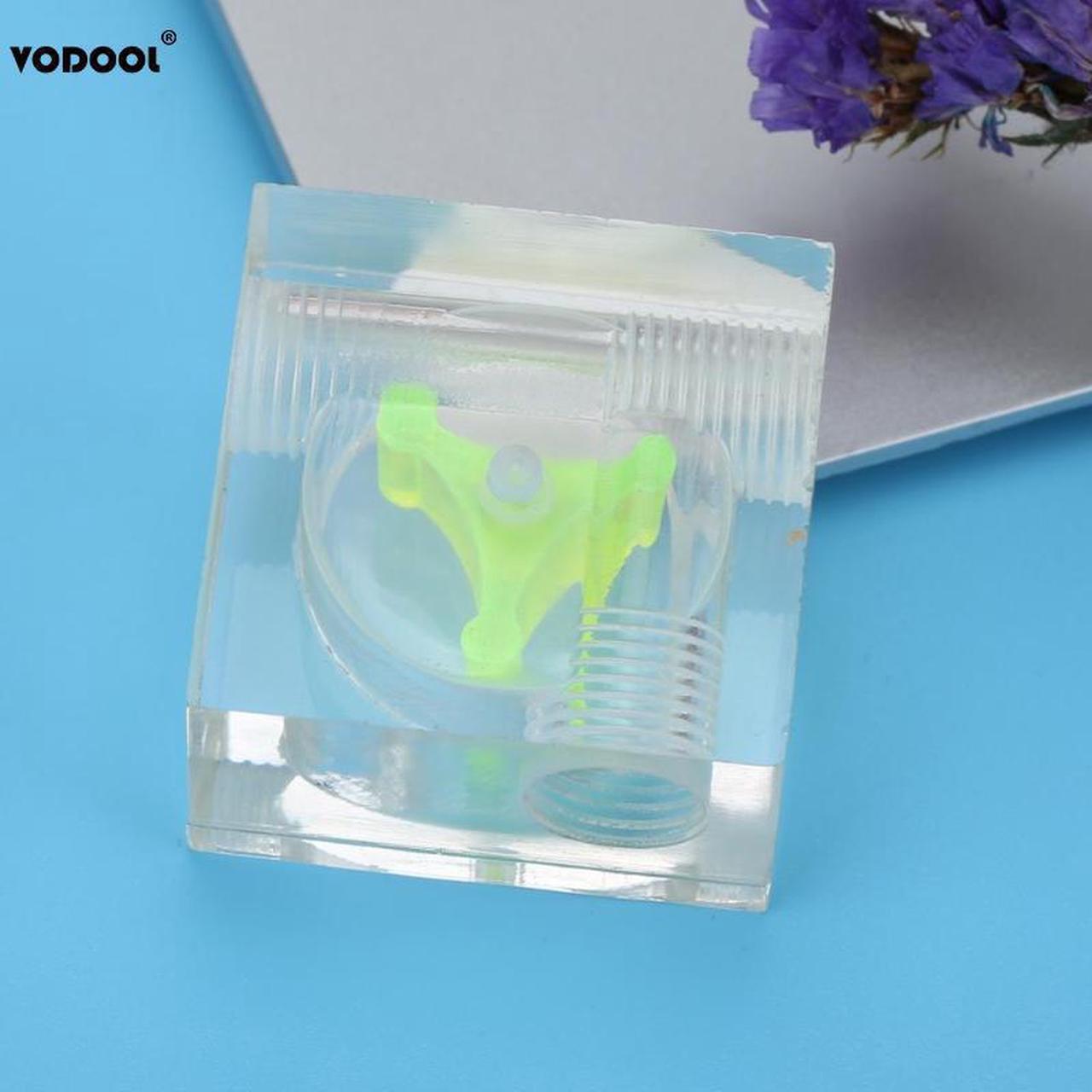 Alt view image 4 of 5 - Water Flow Meter Acrylic G1/4" Square 3 Impeller Indicator Adhesive Flow Meter for Computer PC Water Cooling System