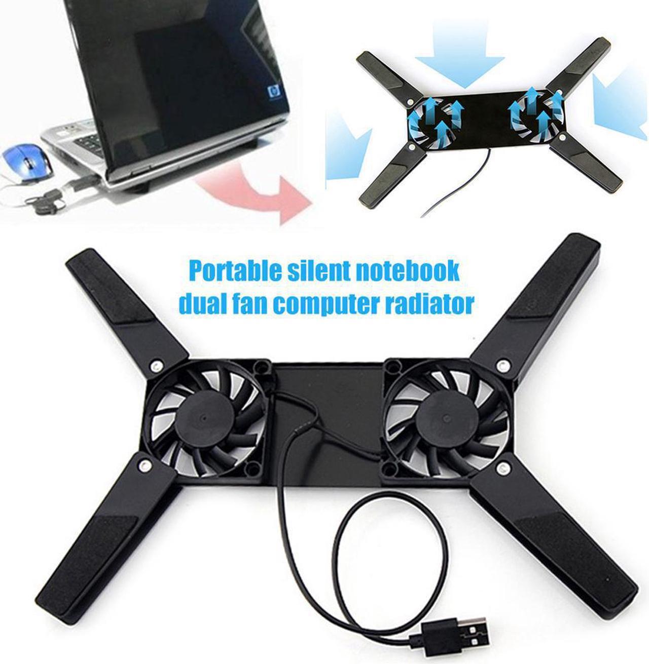 Mute USB PC Laptop Computer Heat Dissipation Cooler Dual Cooling Fan