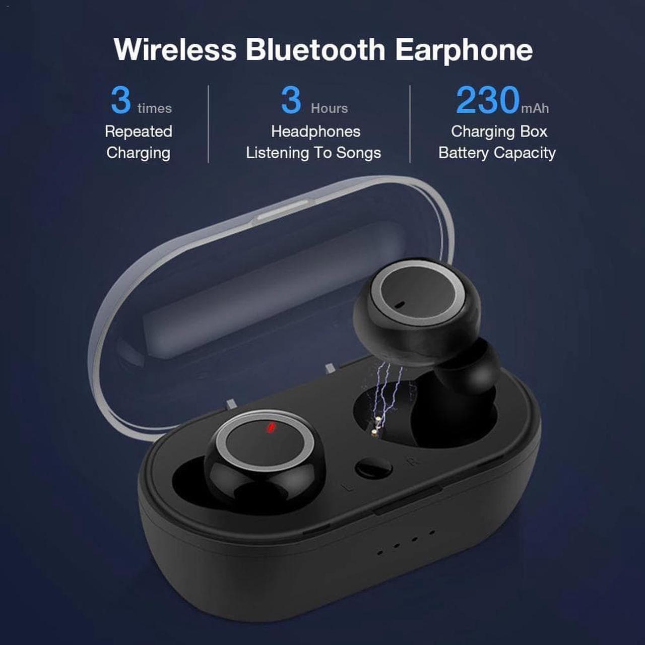 Alt view image 2 of 5 - Ear Buds Wireless Bluetooth Earphone Noise Cancelling Earbuds terproof HiFi Gaming Headset Earphones with Mic Charging Box