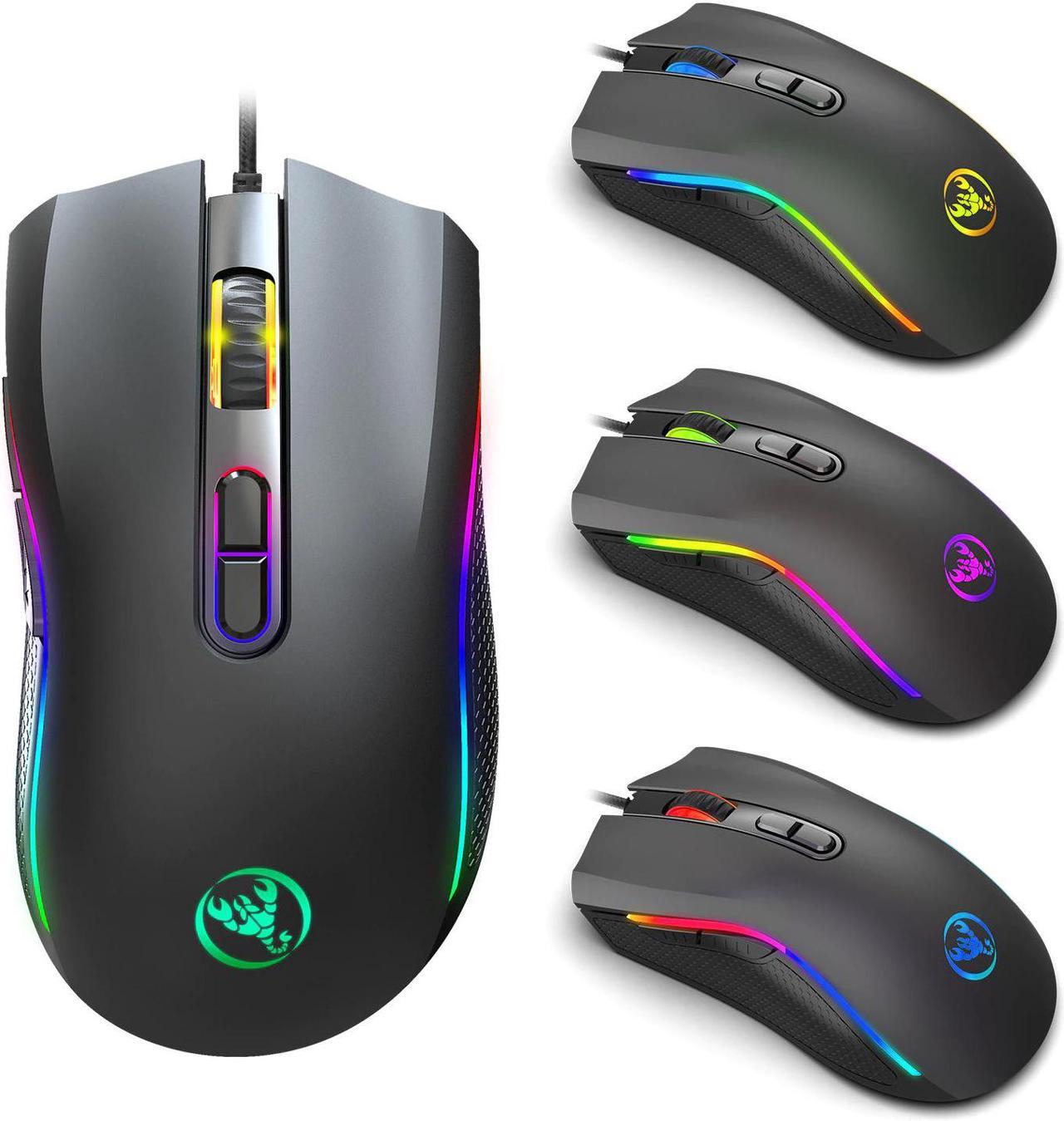 New Macro Programming RGB 7200DPI Luminous Game Mouse Electric Race Cable Mouse 6 dpi File Adjustable Gaming Mouse