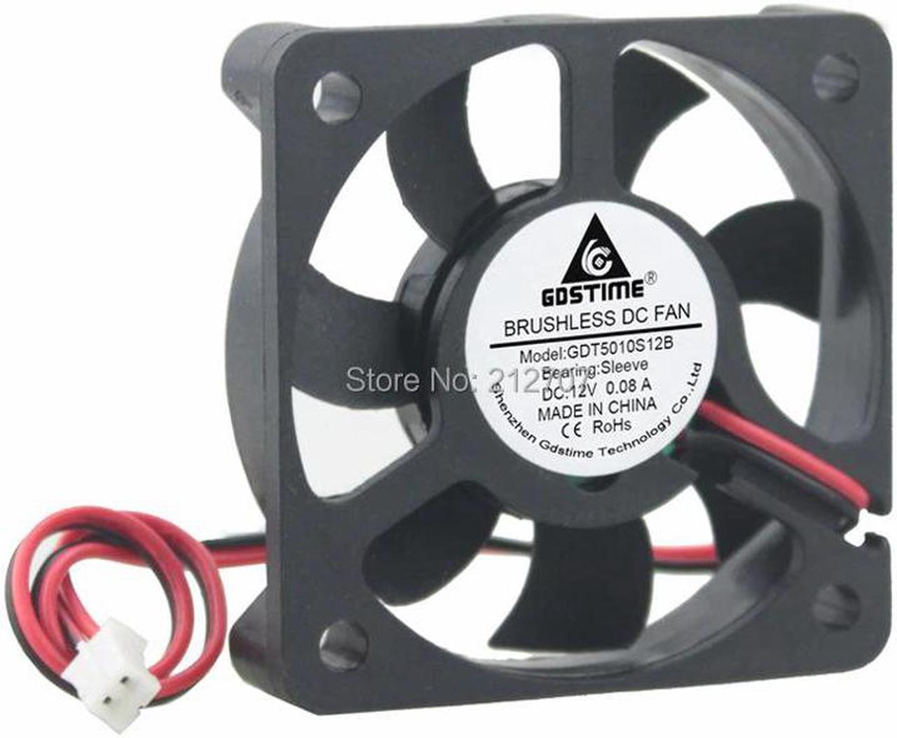 100pcs/set  12V 2Pin 50x50x10 5010s 50mm Cooler DC Brushless Cooling Fan