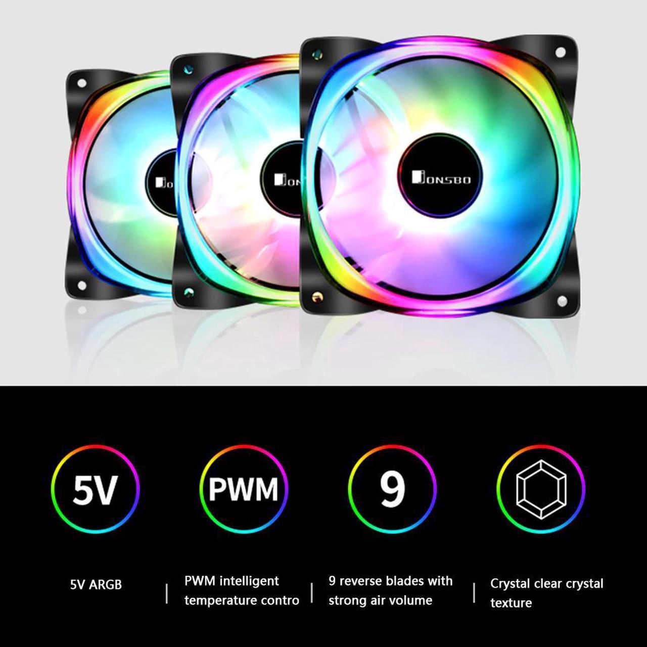 PC Case Fan 120mm 9 Blade Addressable RGB LED PWM Cooling Fan Cooler Dropship High Quality