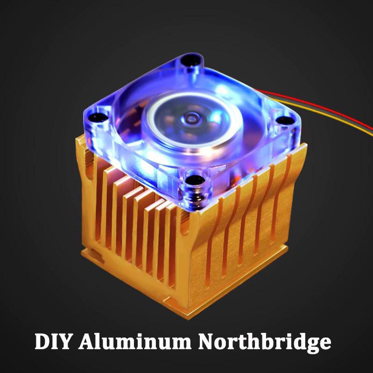 DIY Aluminum Northbridge Heat sinks Cooler Motherboard Radiator with 40mm Cooling Fan For PC Computer Case Cooling