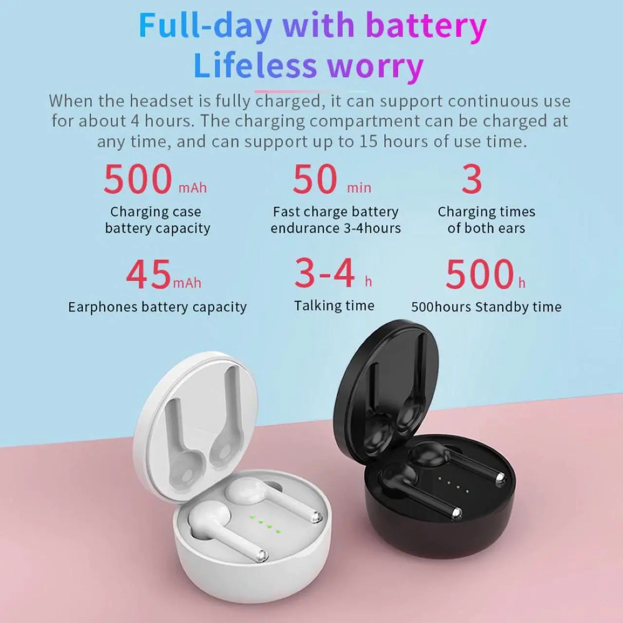 Alt view image 3 of 5 - original Earbuds Bluetooth wireless  Earphones with Microphone Sport terproof Gaming Headset for iPhone Xiao mi