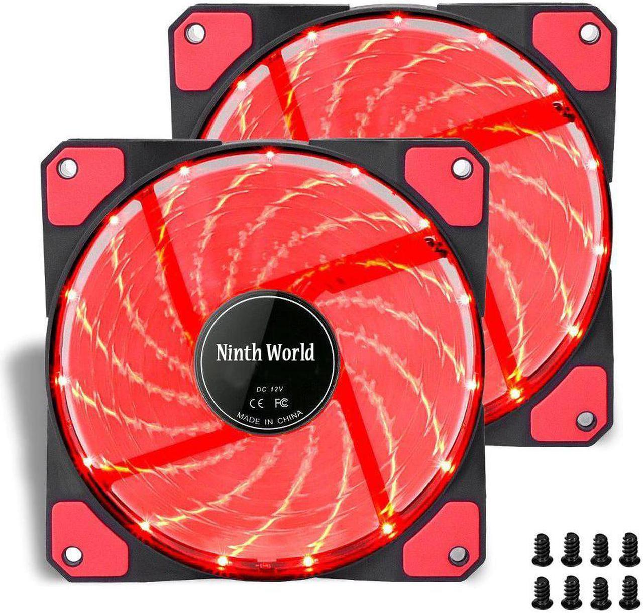 120mm PC Computer 16dB Ultra Silent 15 LEDs Case Fan Heatsink Cooler Cooling w/ Anti-Vibration Rubber,12CM Fan,12VDC 3P IDE 4pin