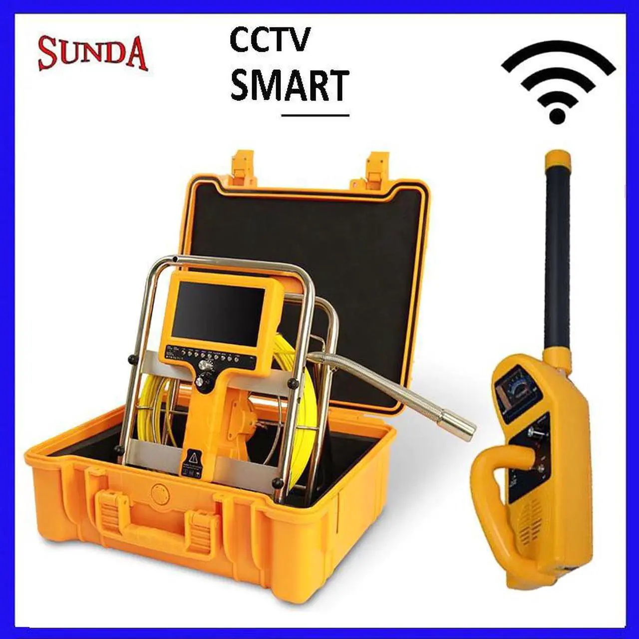 Main image of 512hz locator sonde camera CCTV hot sale pipe inspection camera drain sewer camera 7inch LCD monitor long spring 23mm camera