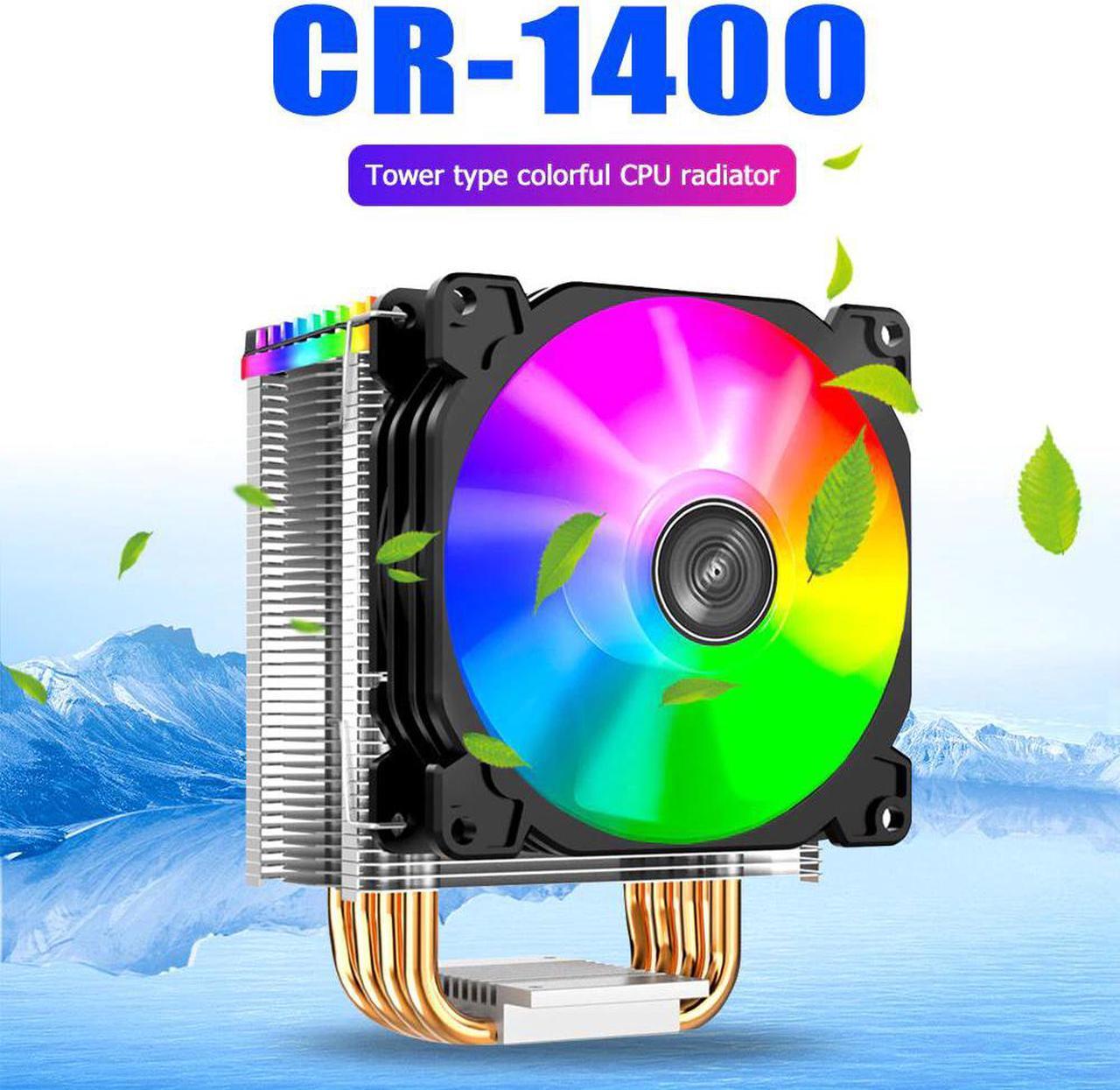 CR1400 PWM 4Pin 12V PC LED Fan Cooling RGB 4 Heat-pipes CPU Cooler Radiator Computer CPU Cooler Fan