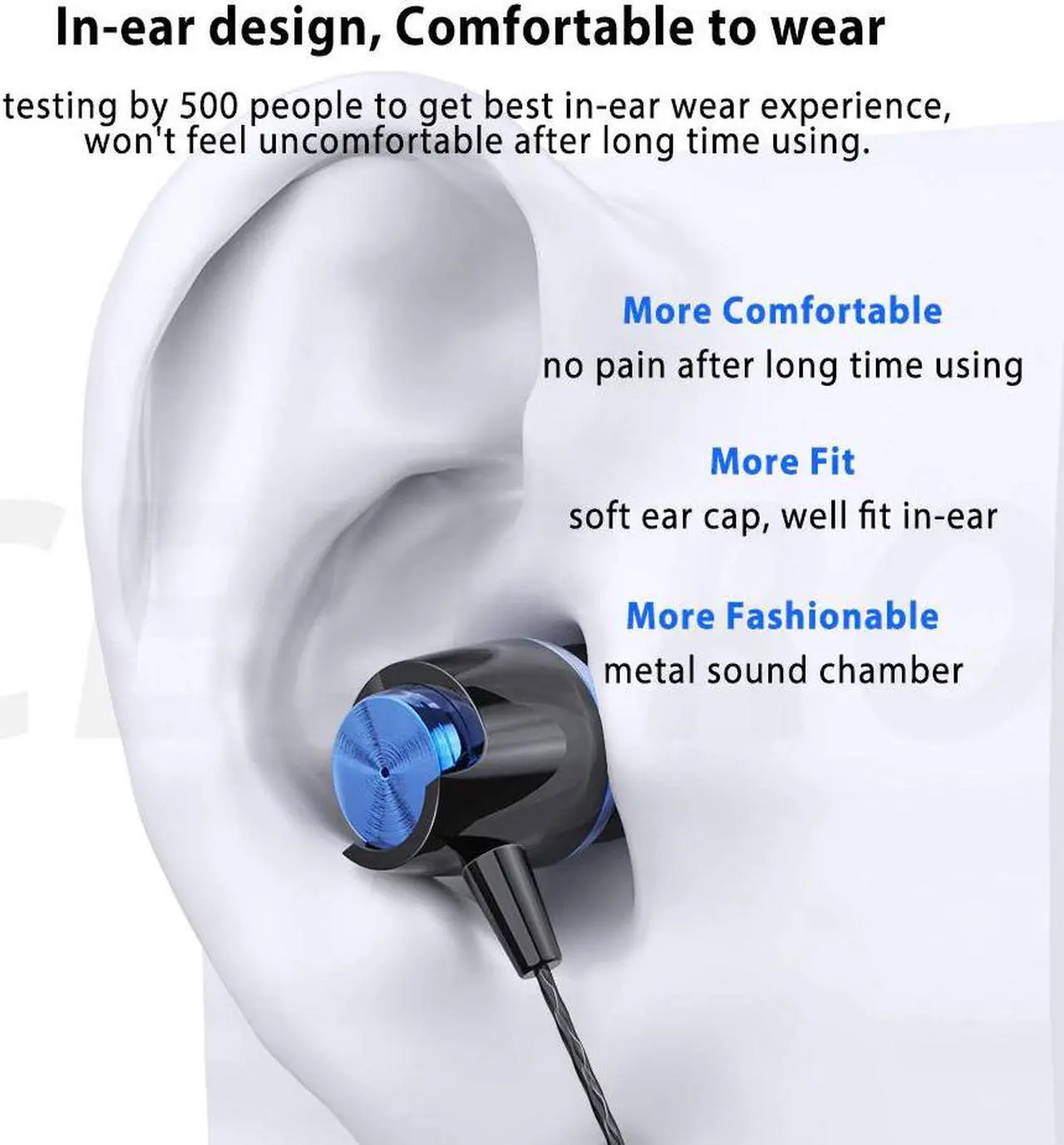 Alt view image 3 of 5 - 3.5mm Wired Earphones In Ear Sport Music Gaming Headset High Bass Sound Stereo Headphone Earbuds with Mic Headphones