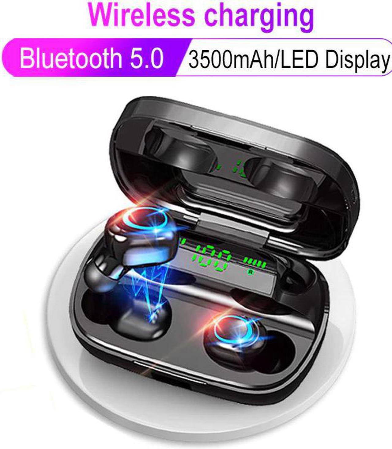 cordless bluetooth 5.0 headphones tws wireless gaming earphones charging case Led Display 9D Stereo headset wireless charger