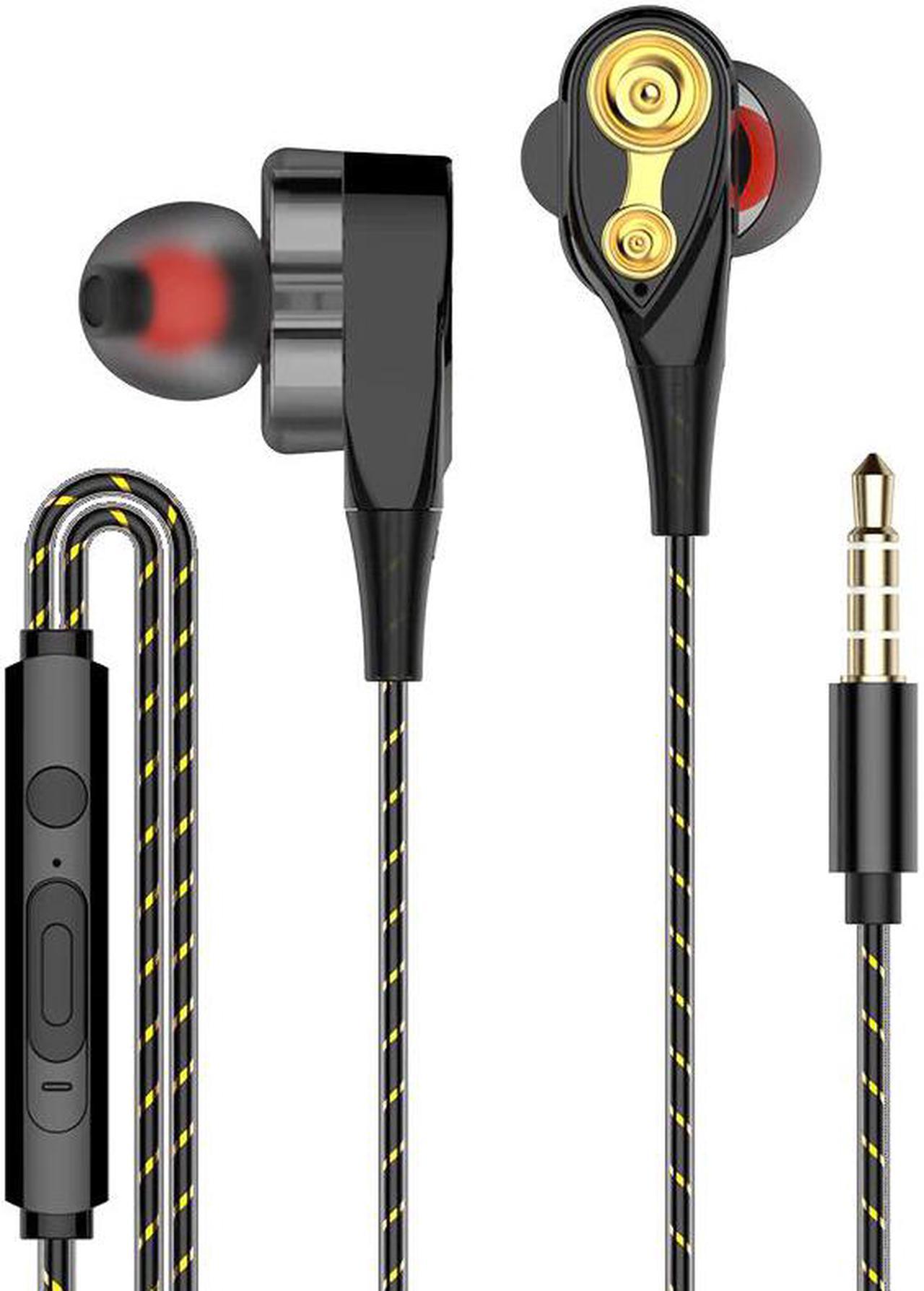 Quad-core Speaker 3.5mm In-ear Earphone Headset Soft Earbuds Super Bass Music Gaming Headset 1.2m Wired Headphones