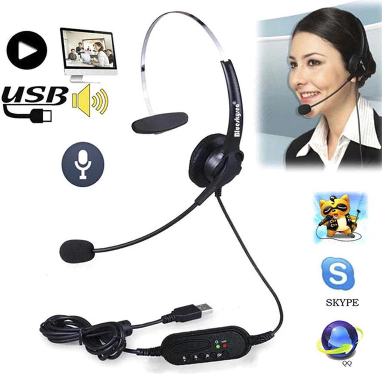 Alt view image 5 of 5 - USB Headset with Microphone Adjustable Earphone Noise Canceling Headphone Call Center Headset for PC Laptop Headphone