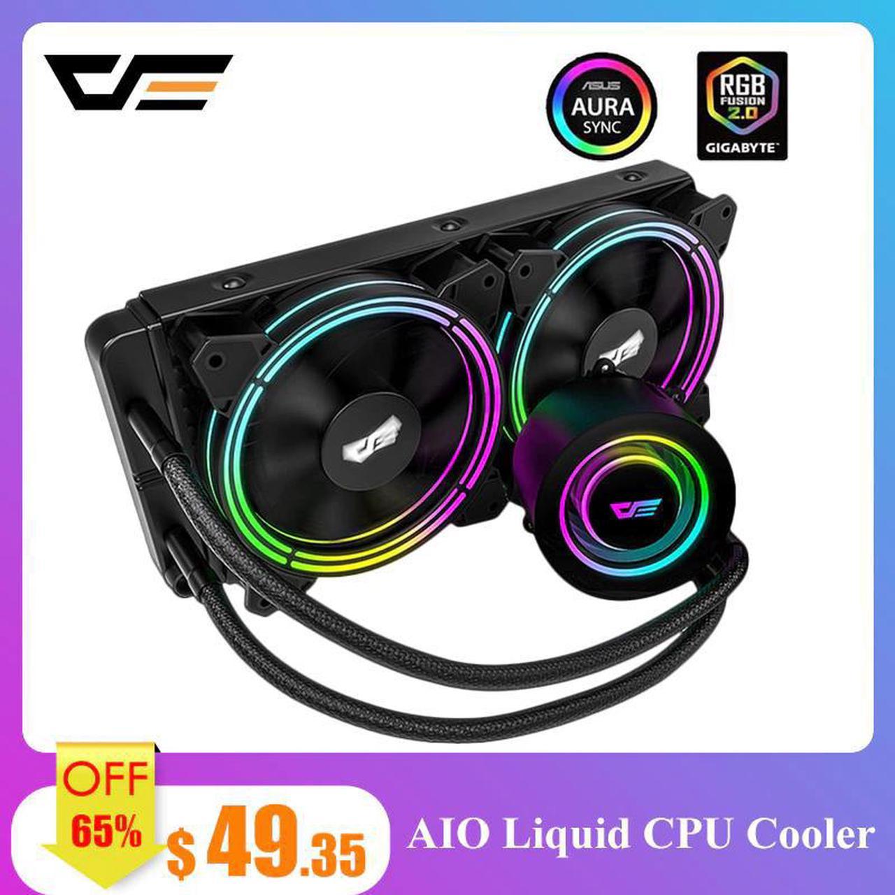 PC Case Water Liquid Cooling AIO Cooler Radiator water Cooler CPU RGB Sync PWM 240mm Fan Cooler AM4/AM3+LGA 115x/2011