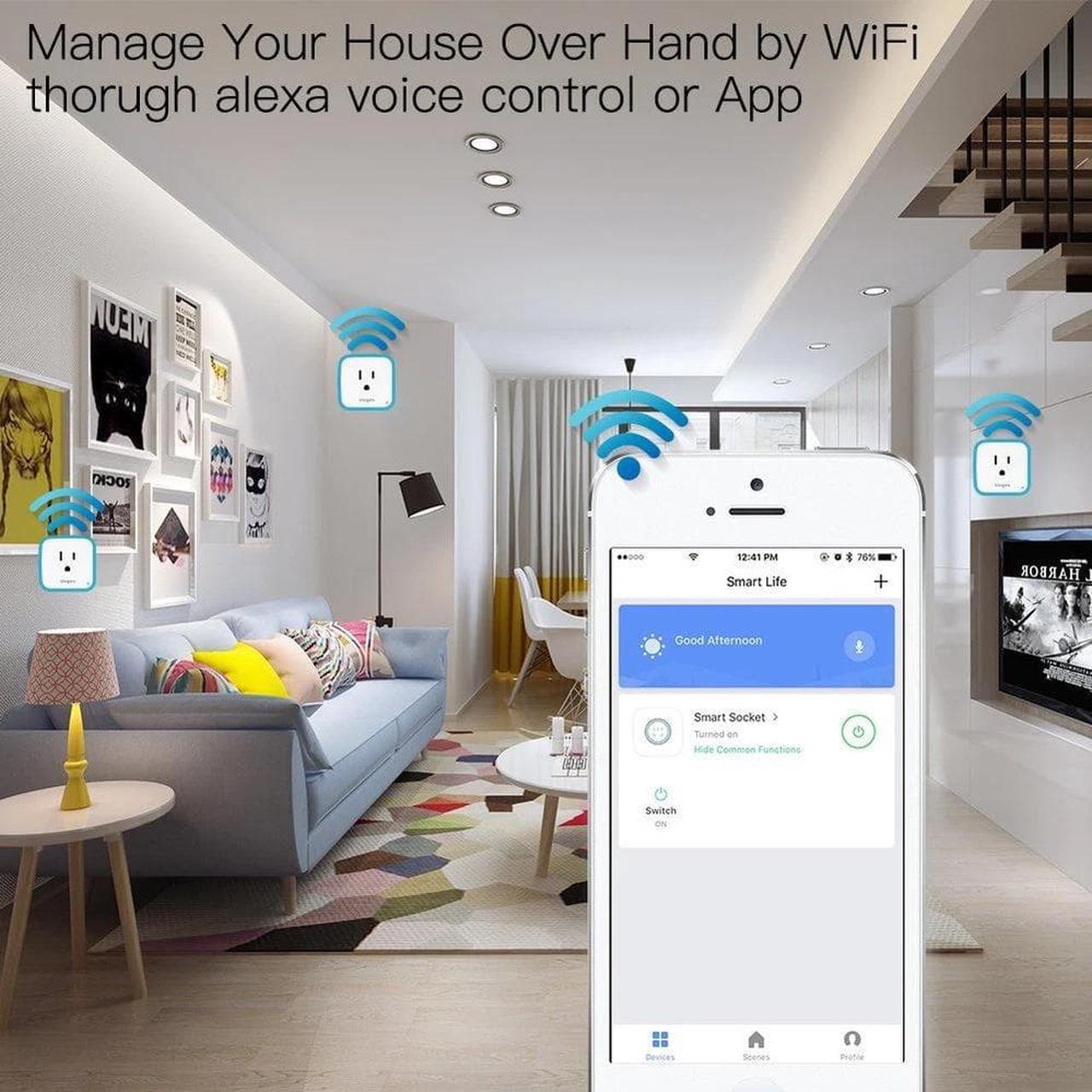 Alt view image 4 of 5 - Smart US Plug Electrical Power Socket Adapter Outltes Timer Wireless App Remote Control by Smartlife Tuya Alexa Google Home