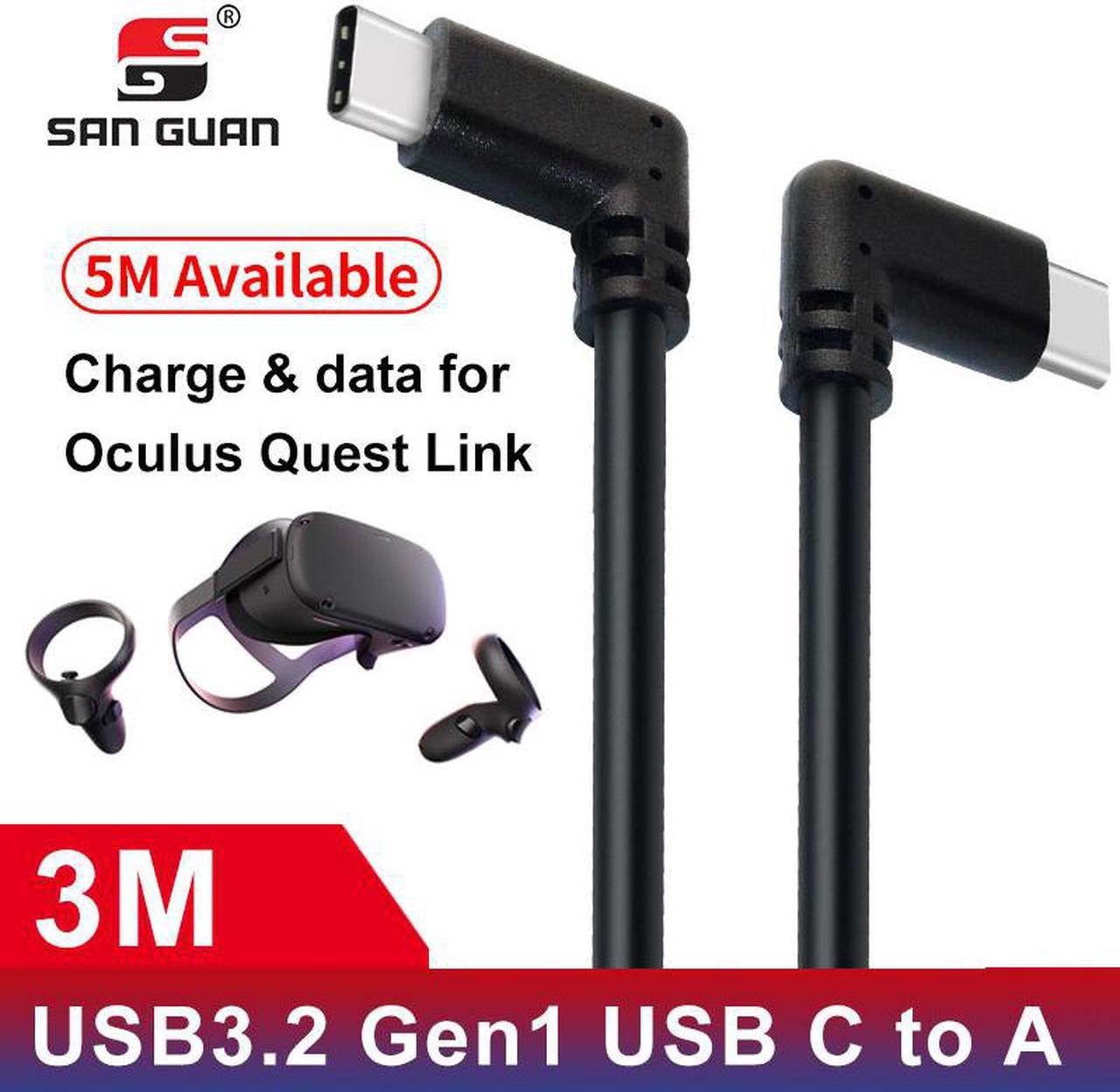 Type C Cable 10ft  5M Oculus Quest  Compatible VR  Transfer Fast Charge  3.2 Type-C with  C to A Adapter