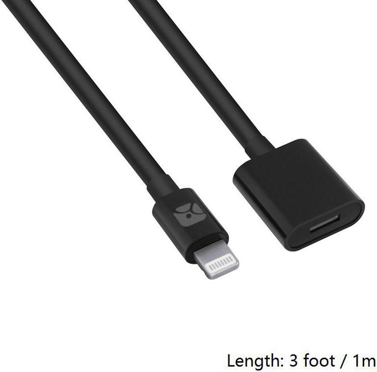 Lightning Extension Cable for iPhone; Pass Video, , Audio Through Male to Female 8-Pin Cable, Charge  Pencil 2m