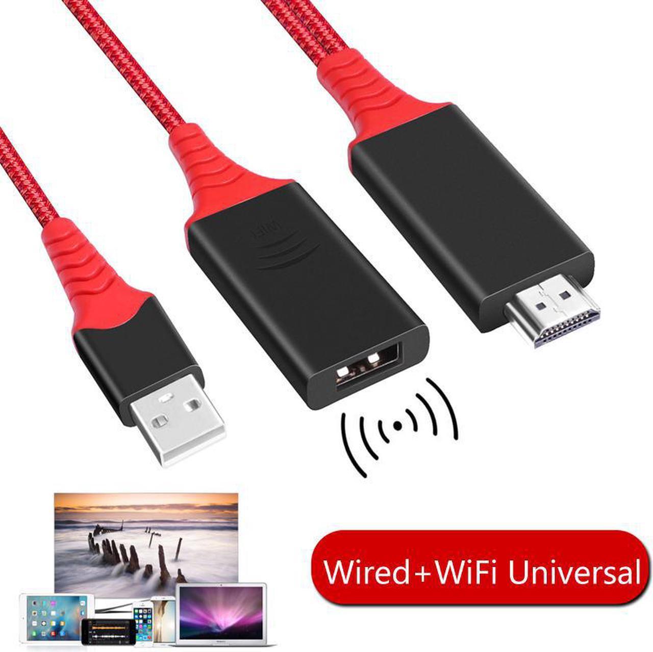 Wired Wireless WiFi HDMI Cable Display Dongle Adapter for iPhone XS 11 Pro Max 7 8    Android Phone to TV