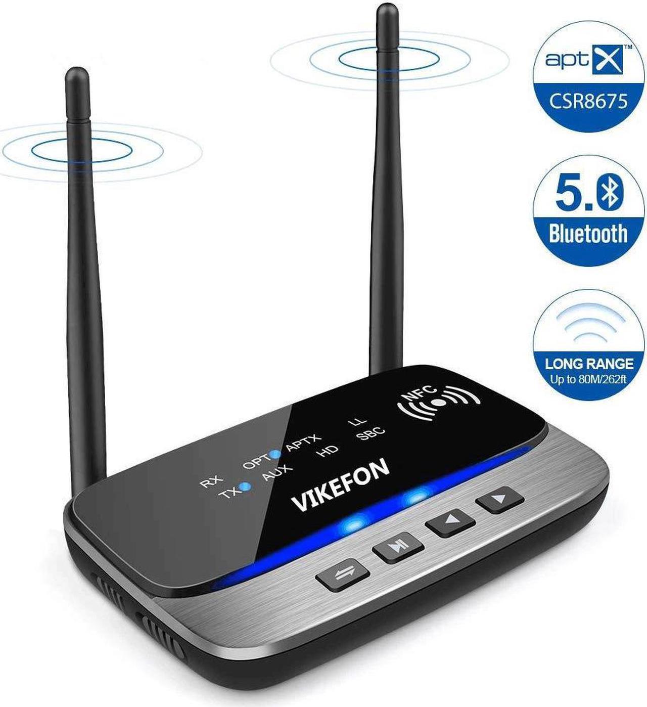 Main image of For VIKEFON Long Range Bluetooth 5.0 Audio Transmitter Receiver With NFC HD Apt-X Low Latency Wireless Adapter For TV PC Car