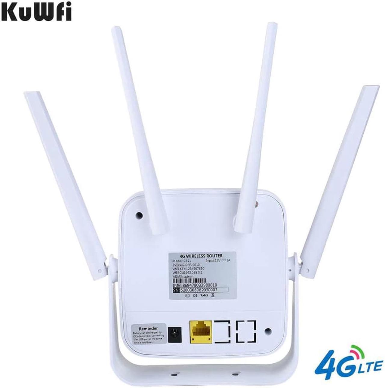 Alt view image 4 of 5 - CAT6 High Speed 4G LTE Router SIM Card, WiFi Wireless Modem 4G CPE WiFi Router with External Antenna up to 32 Users