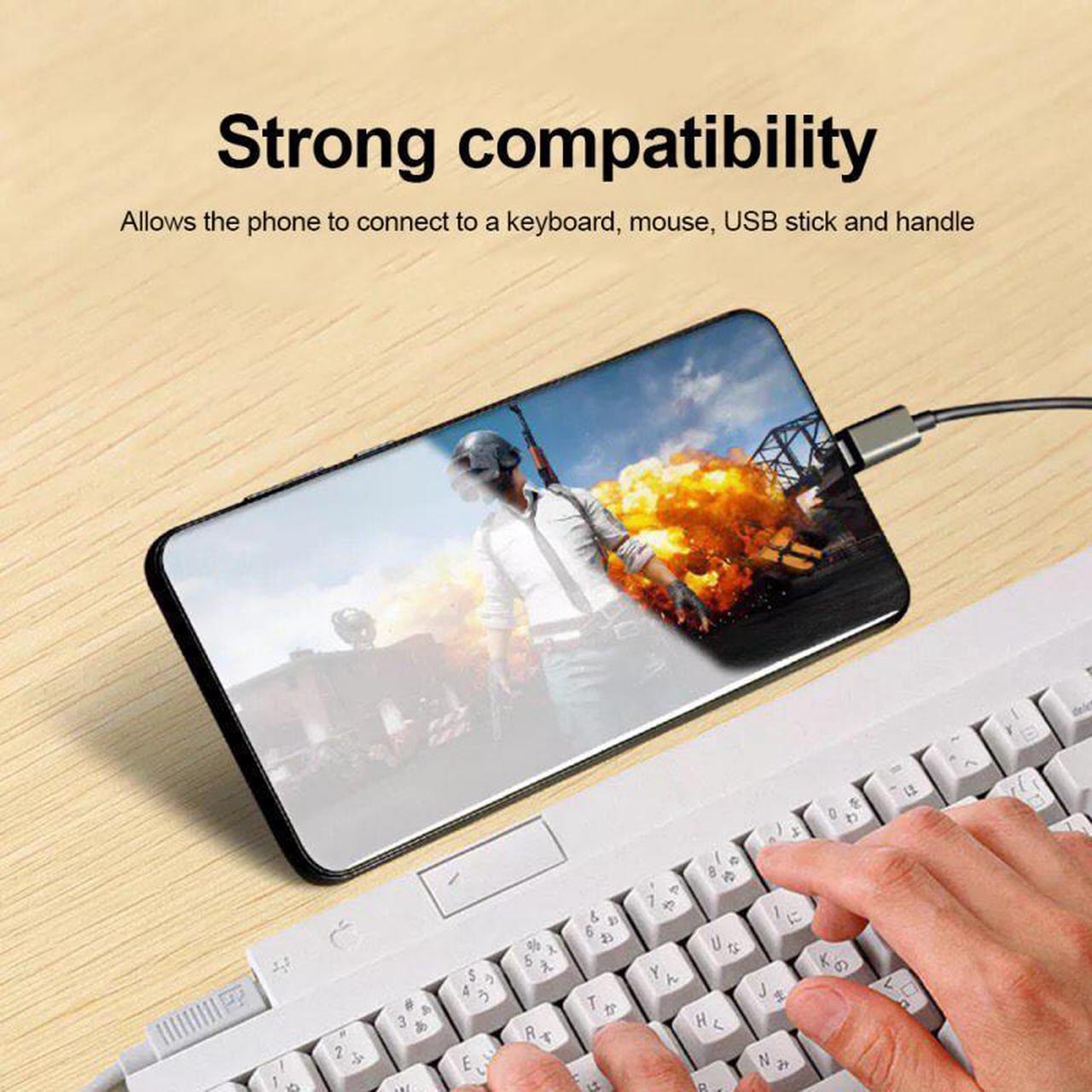 3 In1 Type-C Male To Female Micro OTG USB Port Game Mouse Keyboard Adapter Cable For Android Phone Tablet Black USB Flash Disk