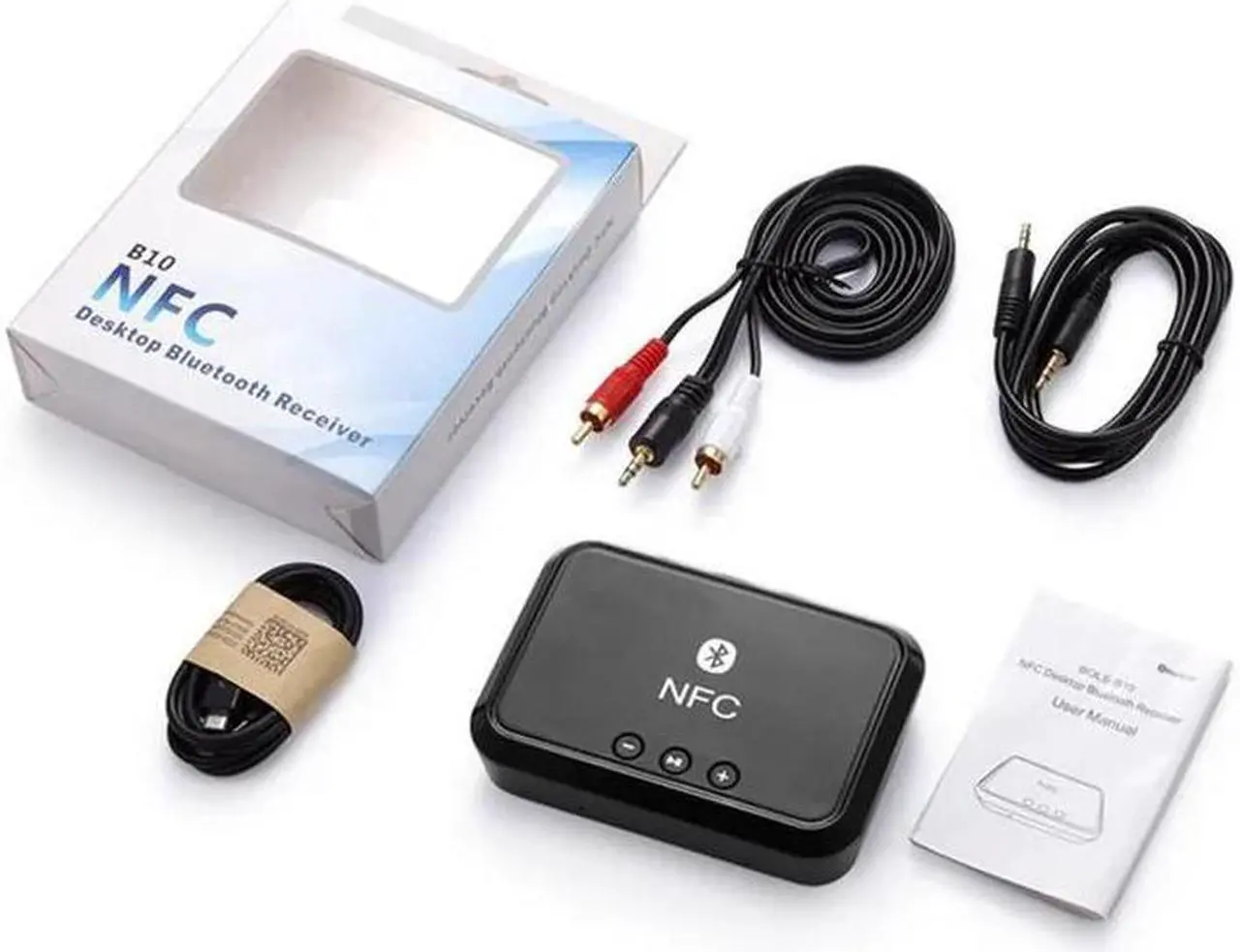 Alt view image 5 of 5 - Bluetooth Receiver NFC/USB Disk Music Reading Stereo Wireless Adapter 3.5mm AUX/RCA Car Speaker Bluetooth Audio Receiver