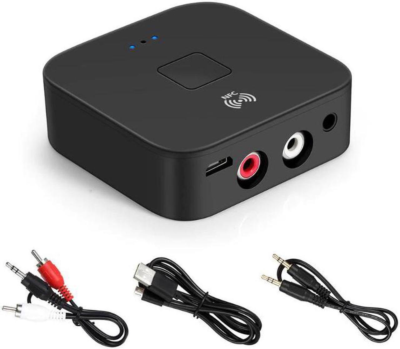 NFC Bluetooth 5.0 Receiver 3.5mm Jack Aux to 2 RCA Stereo Adapter With Mic Car Speaker Bluetooth Audio Receiver