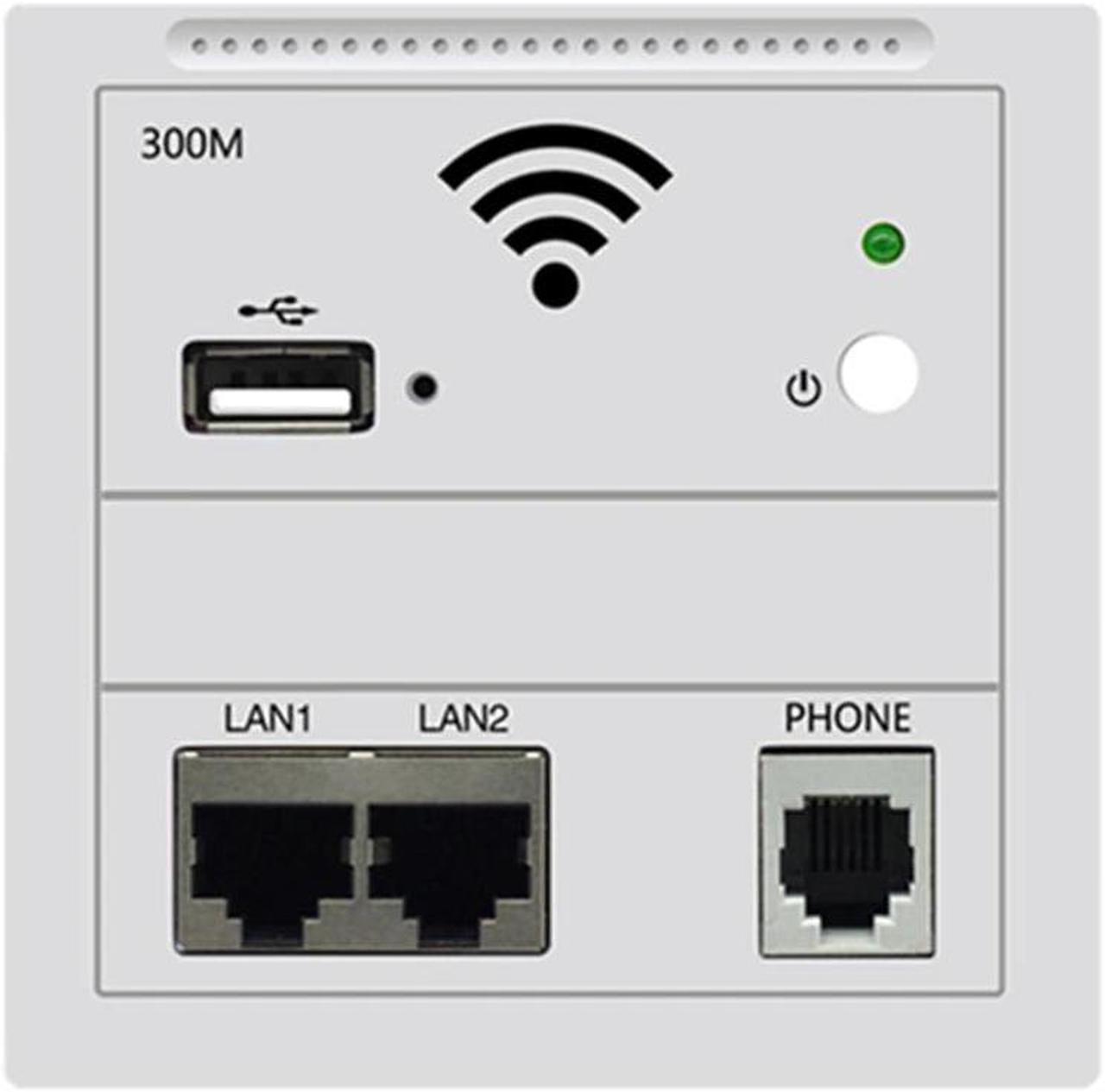 300Mbps in Wall AP Repeater WiFi Wall Socket Router Access Point Wireless RJ45 220V PoE USB Chargin Router