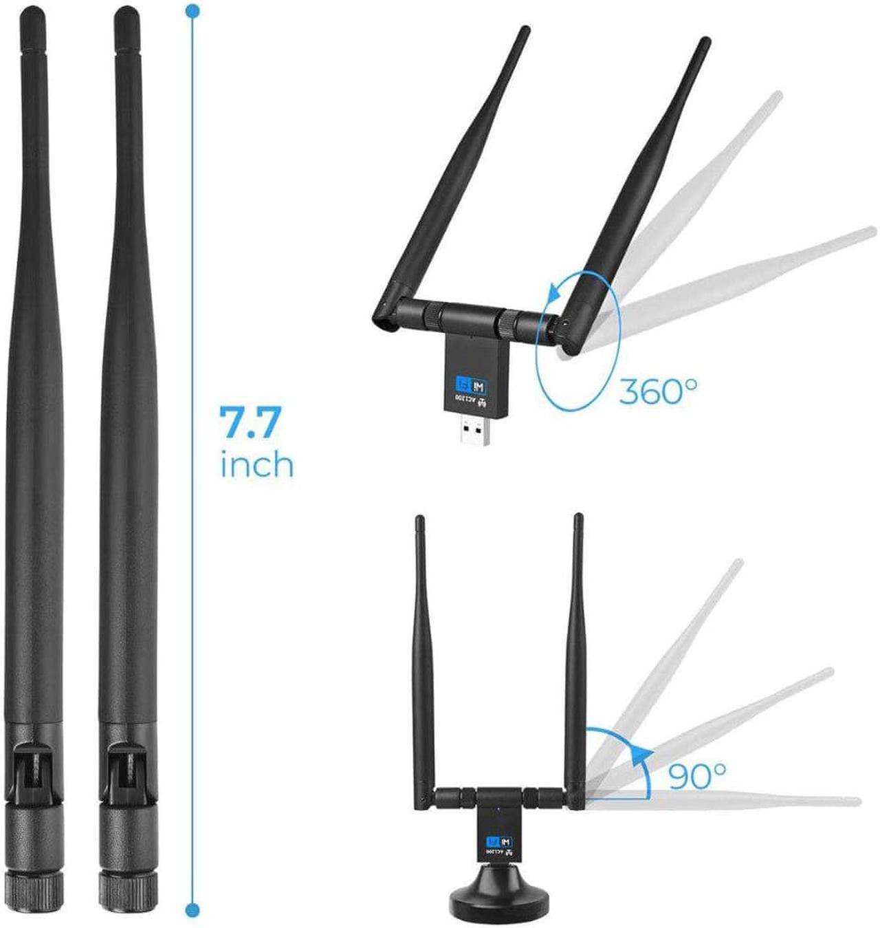 Alt view image 4 of 5 - 1200Mbps Wireless WiFi Adapter RTL8812 2.4G 5G USB3.0 WiFi Dongle 802.11ac Network Adapter Support Windows XP/10/8/8.1/7/Vista/2