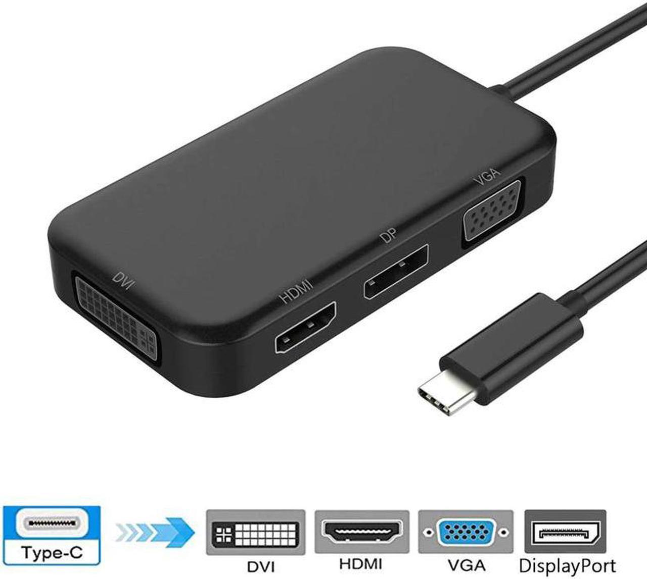 C HUB USB C to HDMI 4K VGA DP DVI Convertor USB C to DisplayPort 4K 60HZ VGA DVI Adapter for Macbook  Thunderbolt Dock