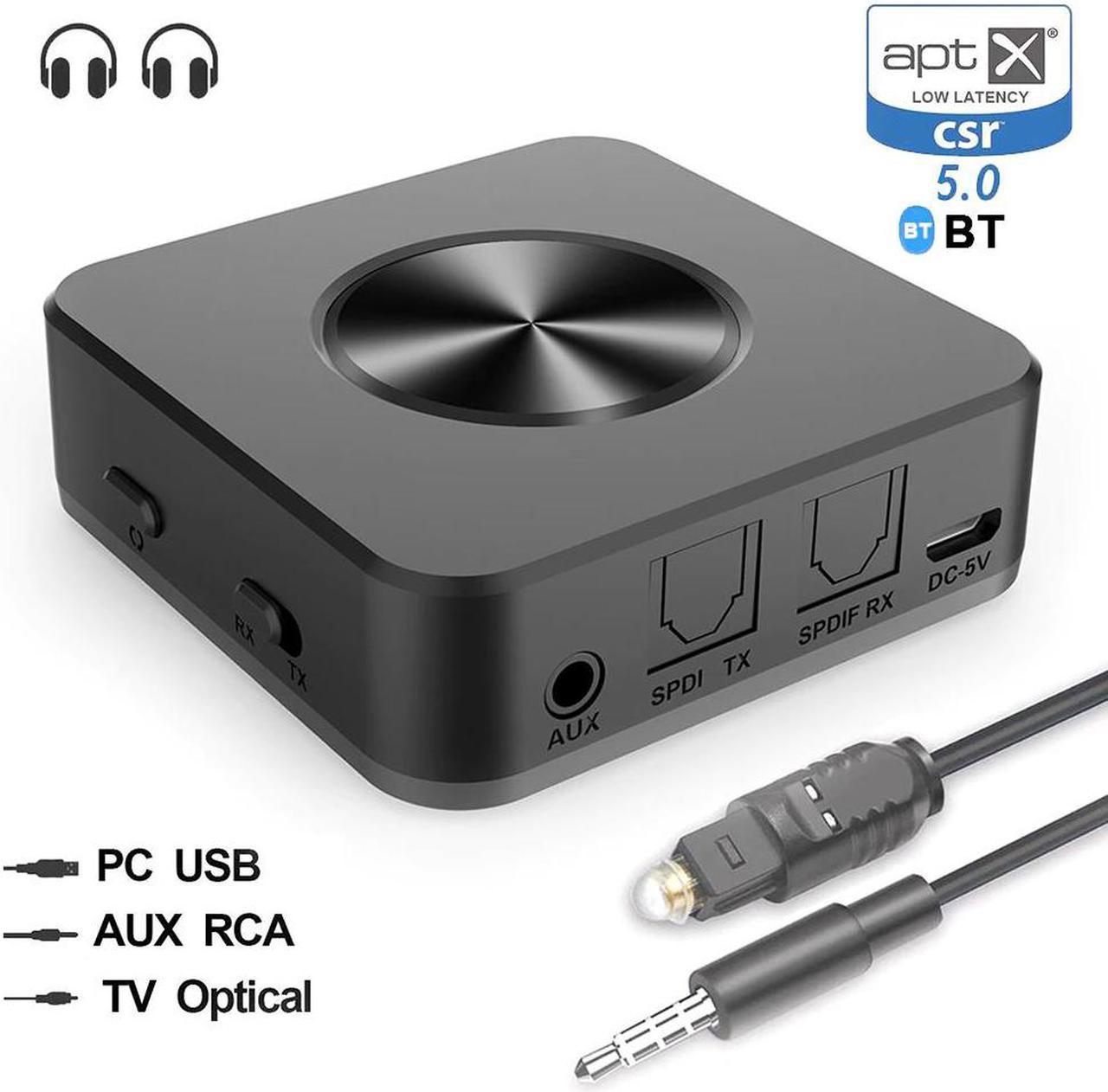 Bluetooth 5.0 Wireless Audio Transmitter Receiver Wireless Audio Adapter 3.5mm SPDIF for TV Home Audio Car Stereo System