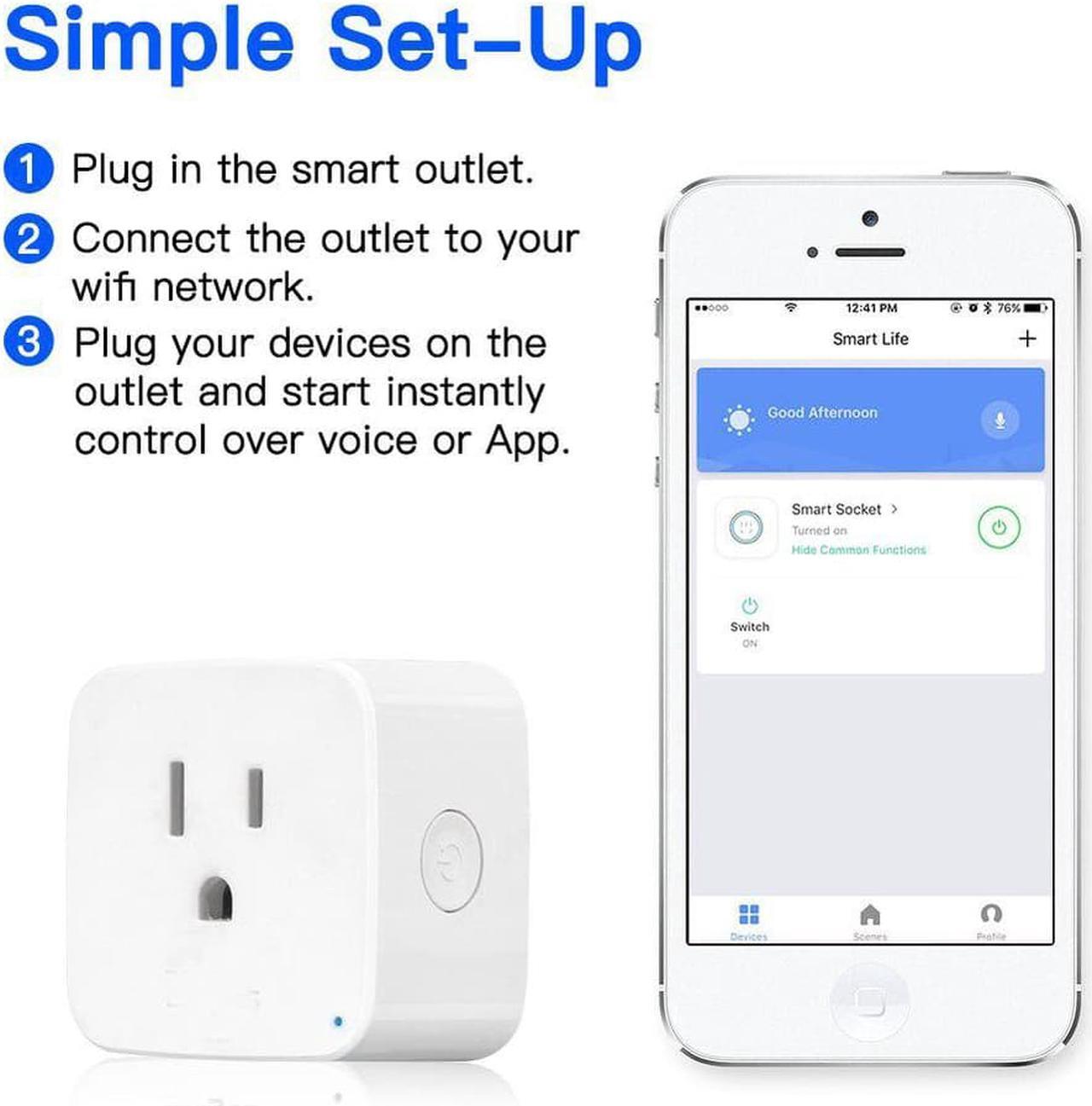Alt view image 3 of 5 - Smart US Plug Electrical Power Socket Adapter Outltes Timer Wireless App Remote Control by Smartlife Tuya Alexa Google Home