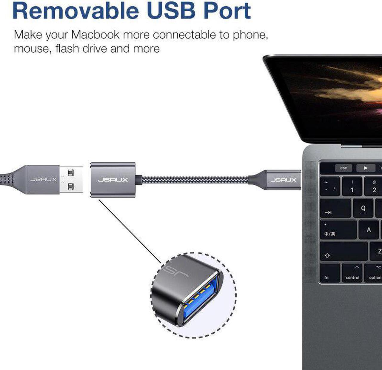 Alt view image 4 of 5 - 2Pack USB C Adapter OTG Type C Cable USB C to USB 3.0 Adapter Otg Cable Thunderbolt 3 for MacBook