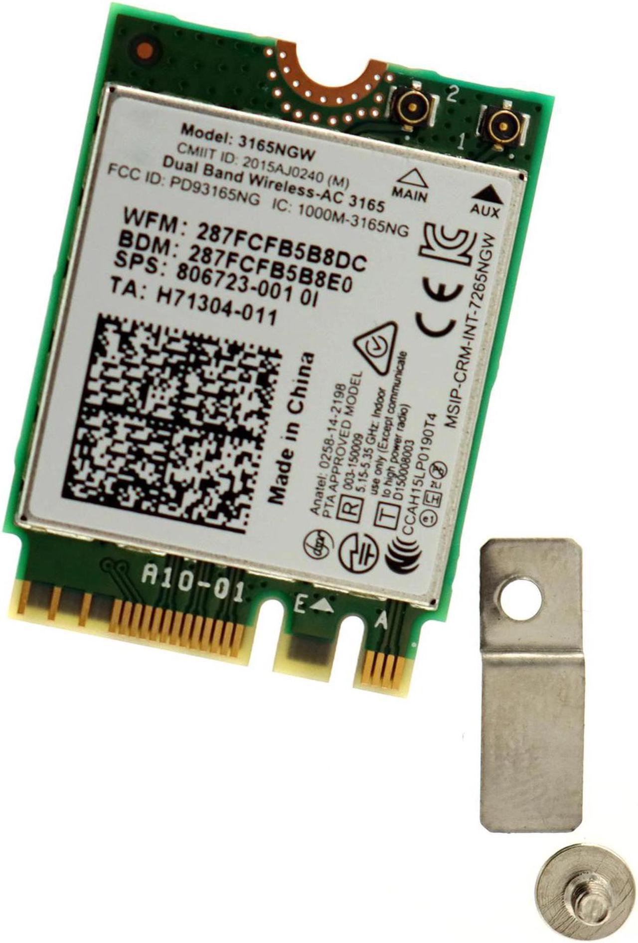 Band Wireless-AC 3165AC 3165 433Mbps 802.11ac M2 NGFF Mini PCI-E WiFi Adapter WLAN Card + Bluetooth 4.0 for  3165NGW